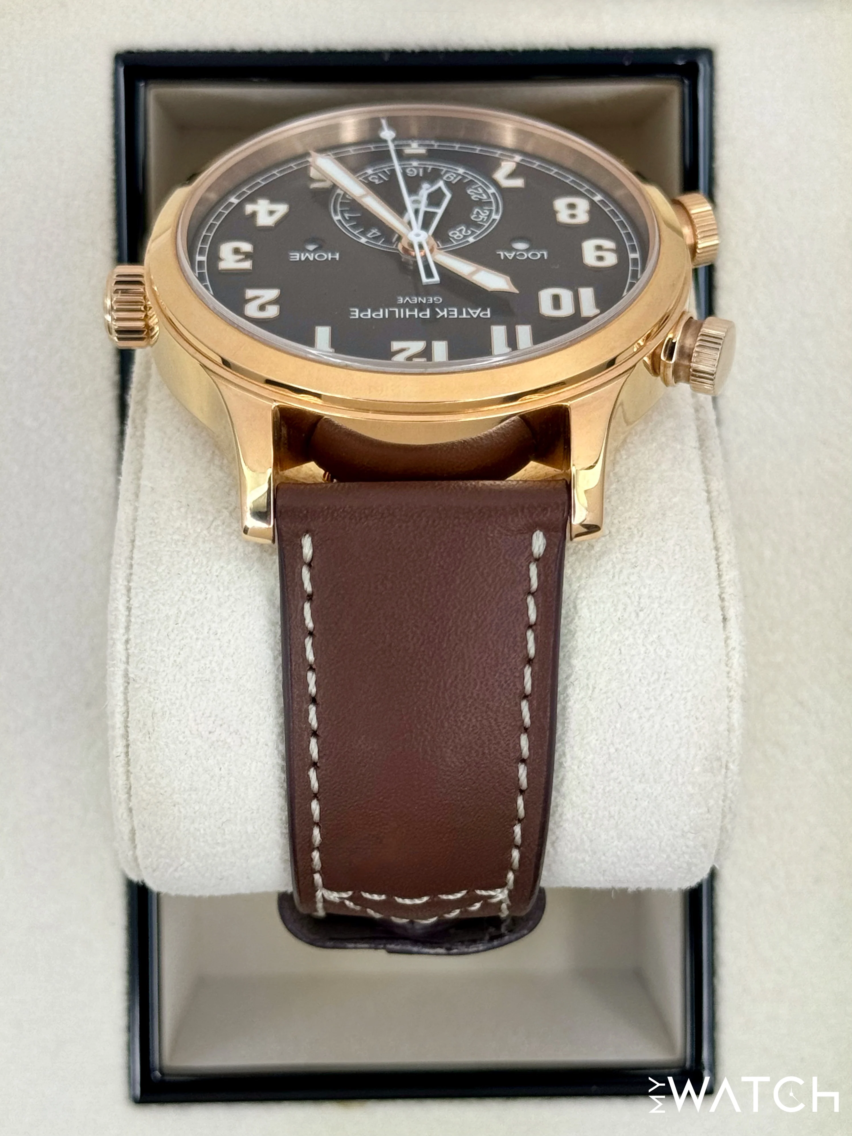 2021 Patek Philippe Calatrava Pilot Time Travel 42mm 5524R Rose Gold Brown Dial - Image 3