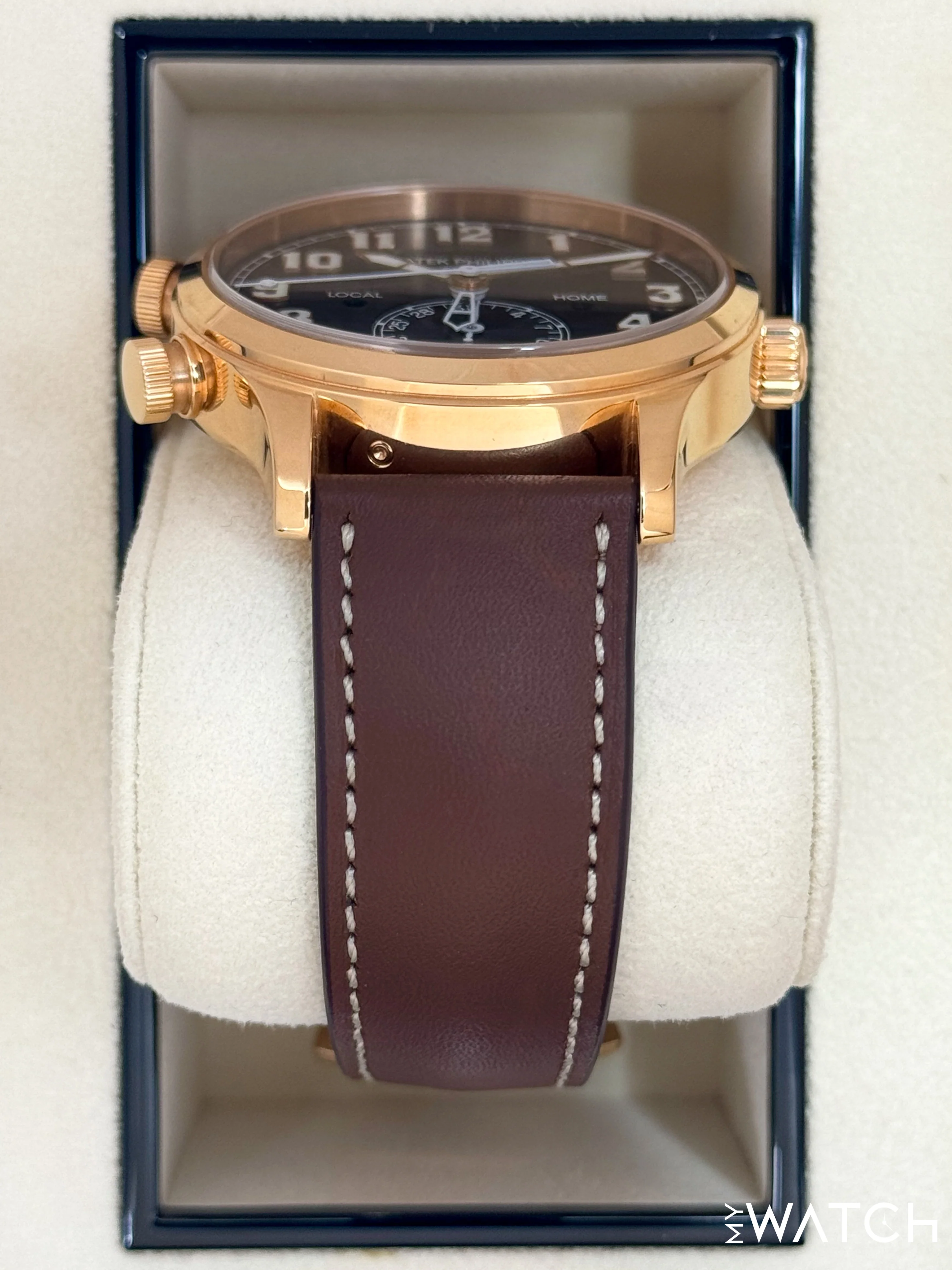 2021 Patek Philippe Calatrava Pilot Time Travel 42mm 5524R Rose Gold Brown Dial - Image 4