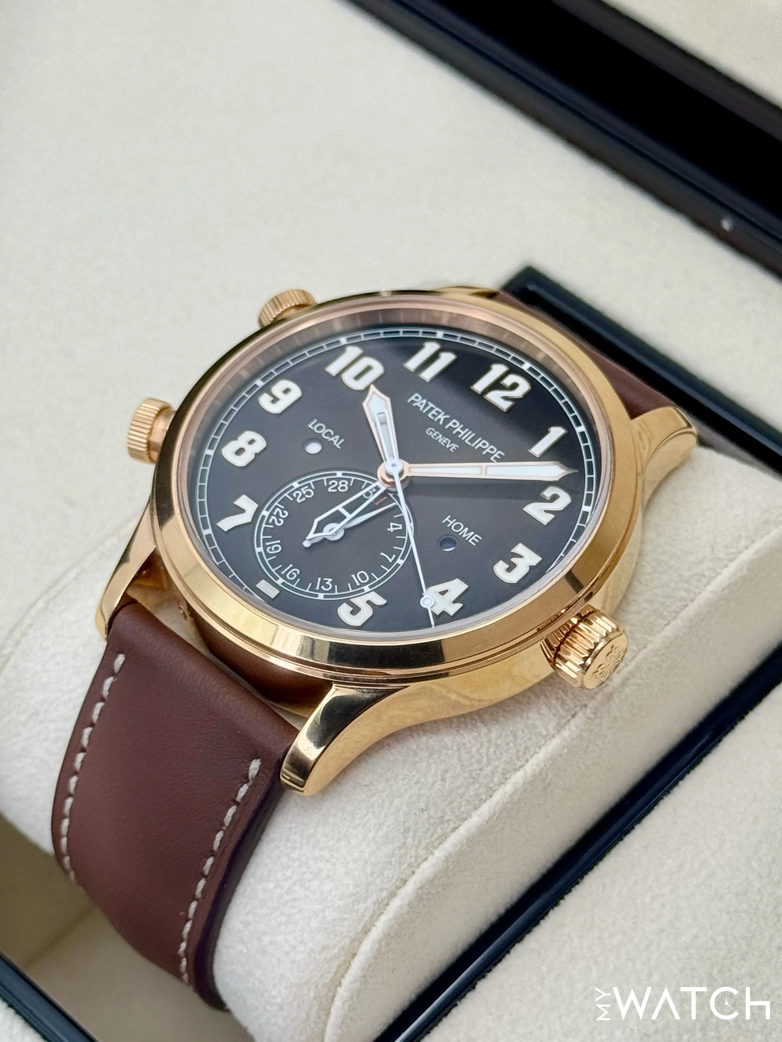2021 Patek Philippe Calatrava Pilot Time Travel 42mm 5524R Rose Gold Brown Dial - Image 7