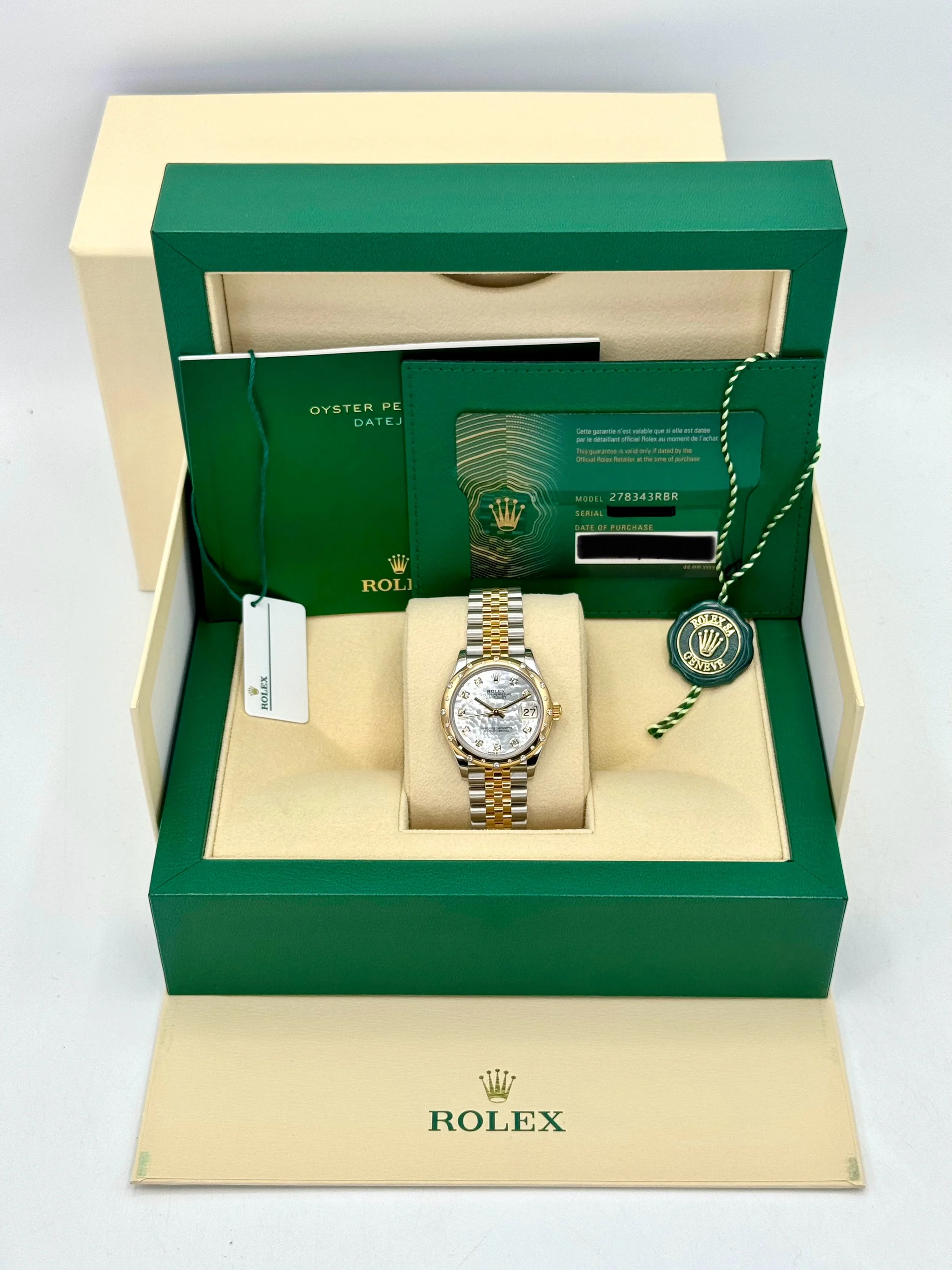 2021 Rolex Datejust 31mm 278343RBR Two-Tone Jubilee MOP Diamond Dial - Image 12