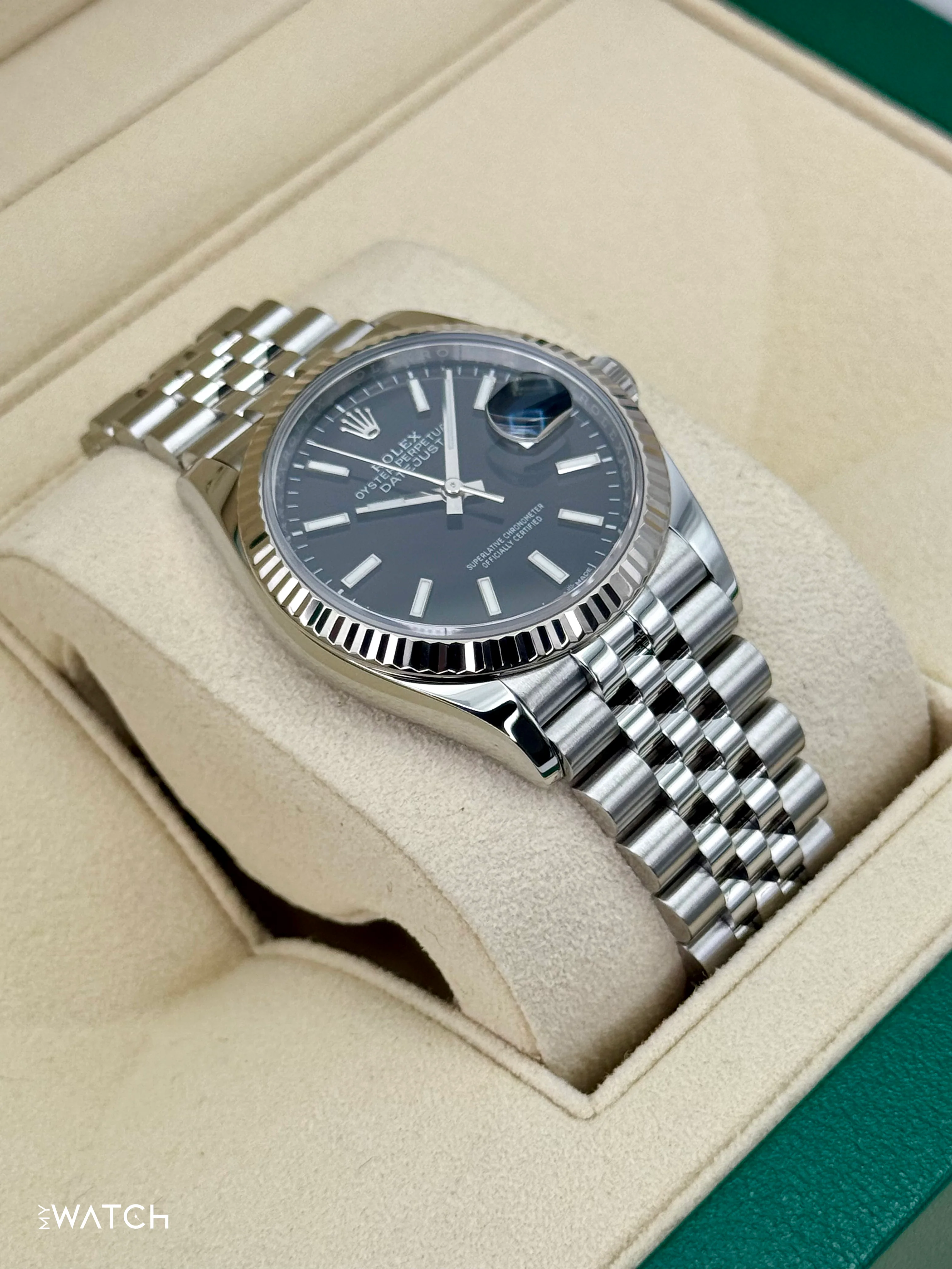 2021 Rolex Datejust 36mm 126234 Stainless Steel Jubilee Black Dial - Image 6