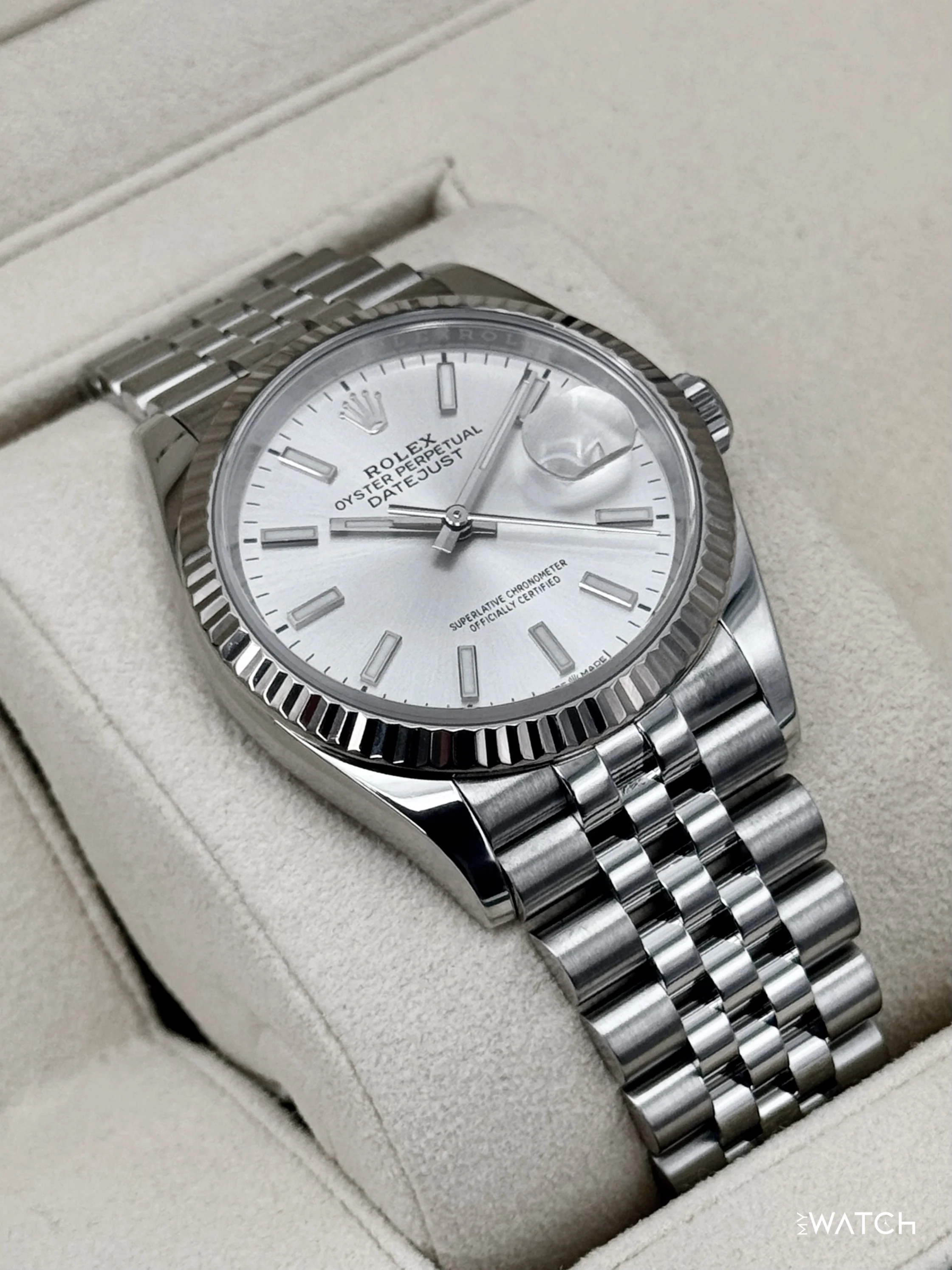2021 Rolex Datejust 36mm 126234 Stainless Steel Jubilee Silver Dial - Image 6