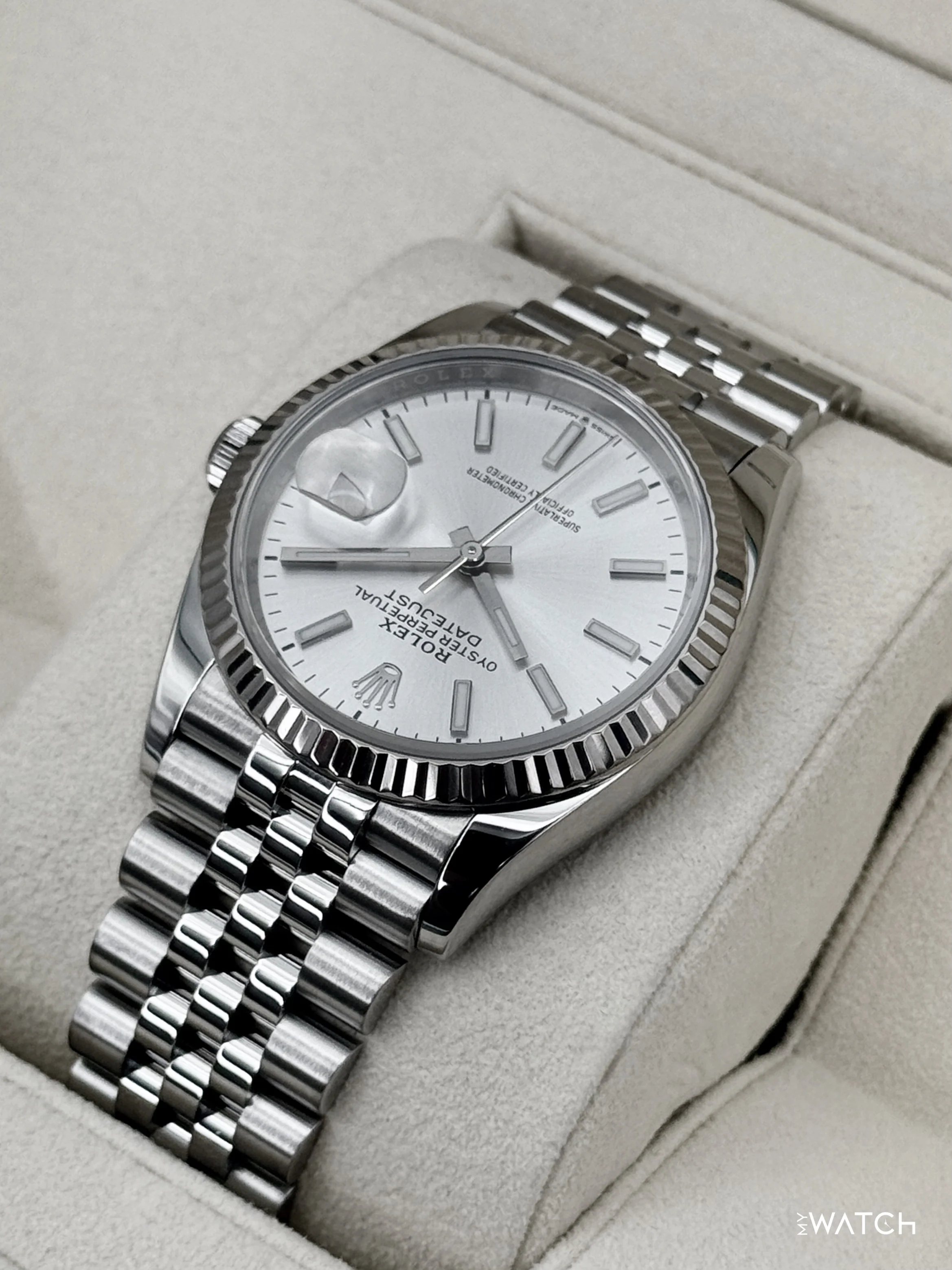 2021 Rolex Datejust 36mm 126234 Stainless Steel Jubilee Silver Dial - Image 7