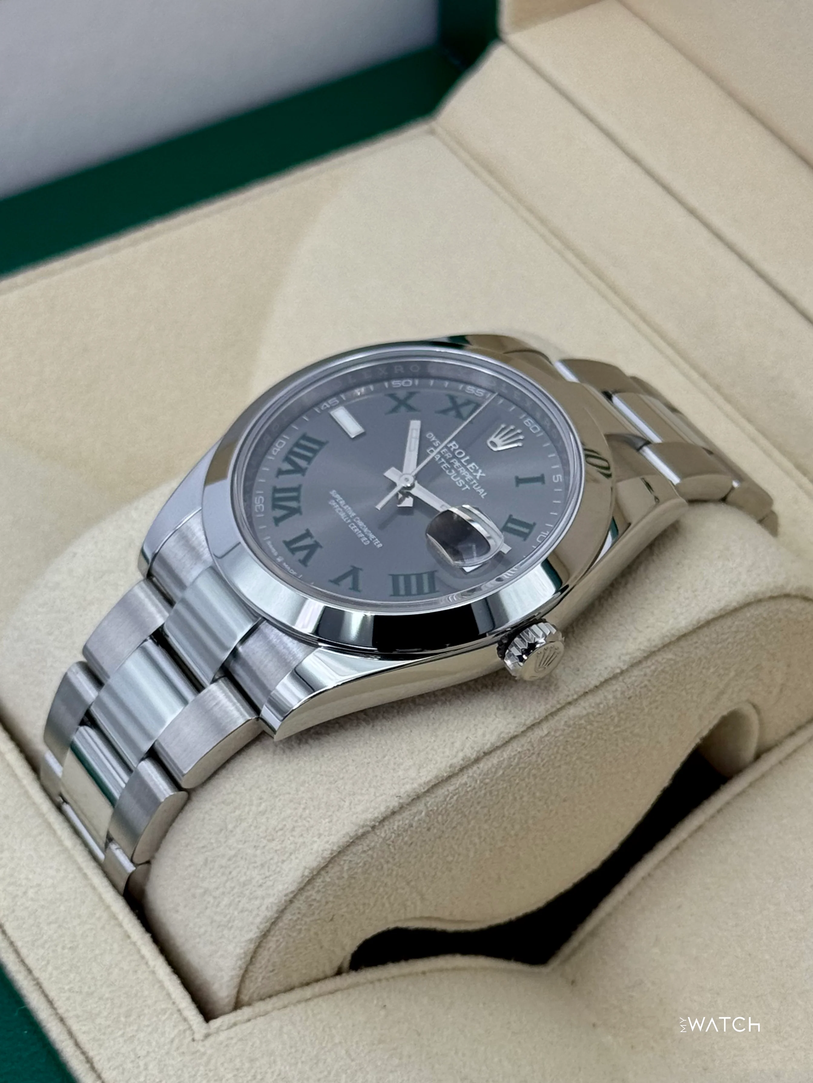 2021 Rolex Datejust 41mm 126300 Stainless Steel Oyster Wimbledon Dial - Image 5