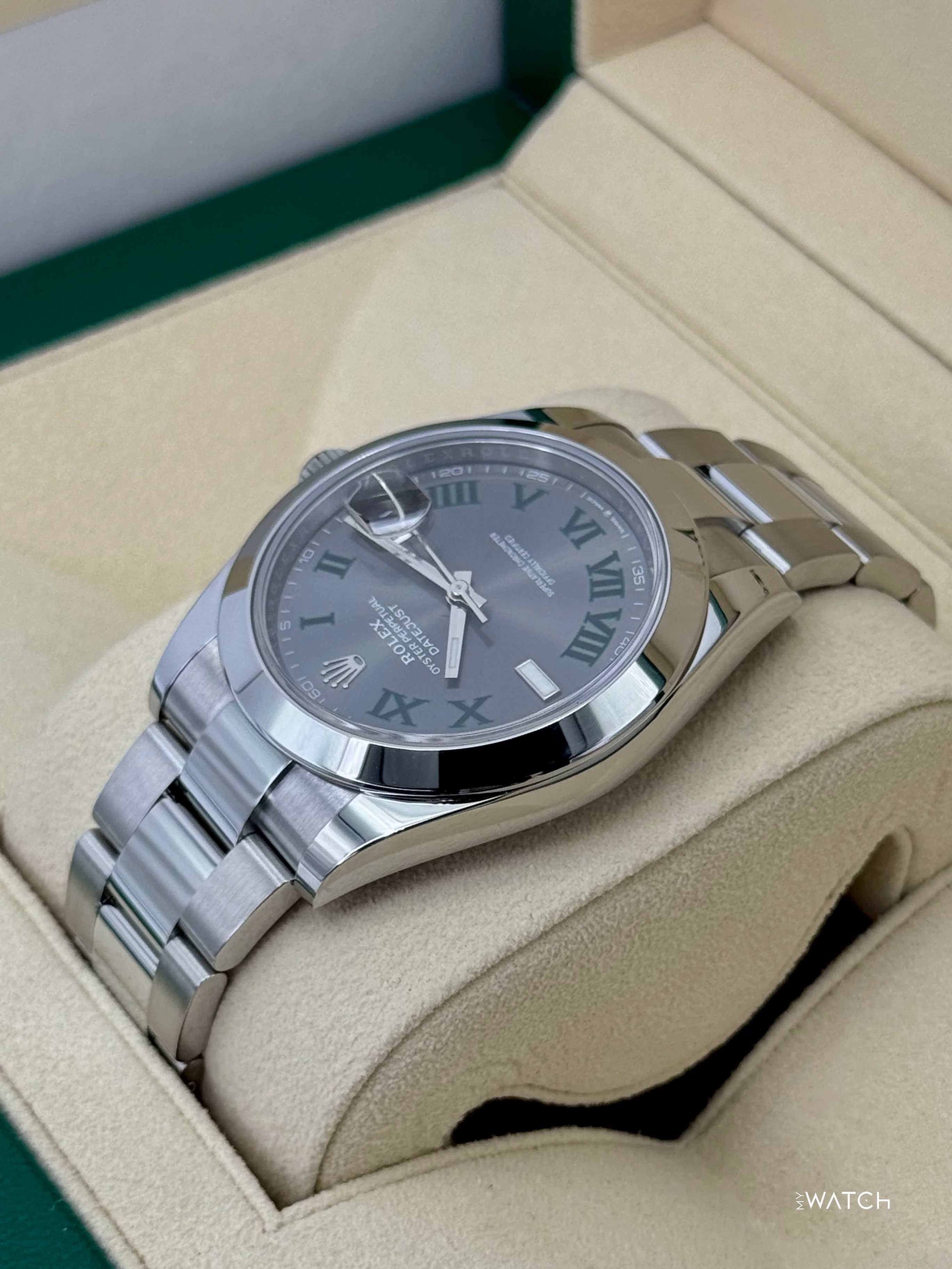 2021 Rolex Datejust 41mm 126300 Stainless Steel Oyster Wimbledon Dial - Image 7
