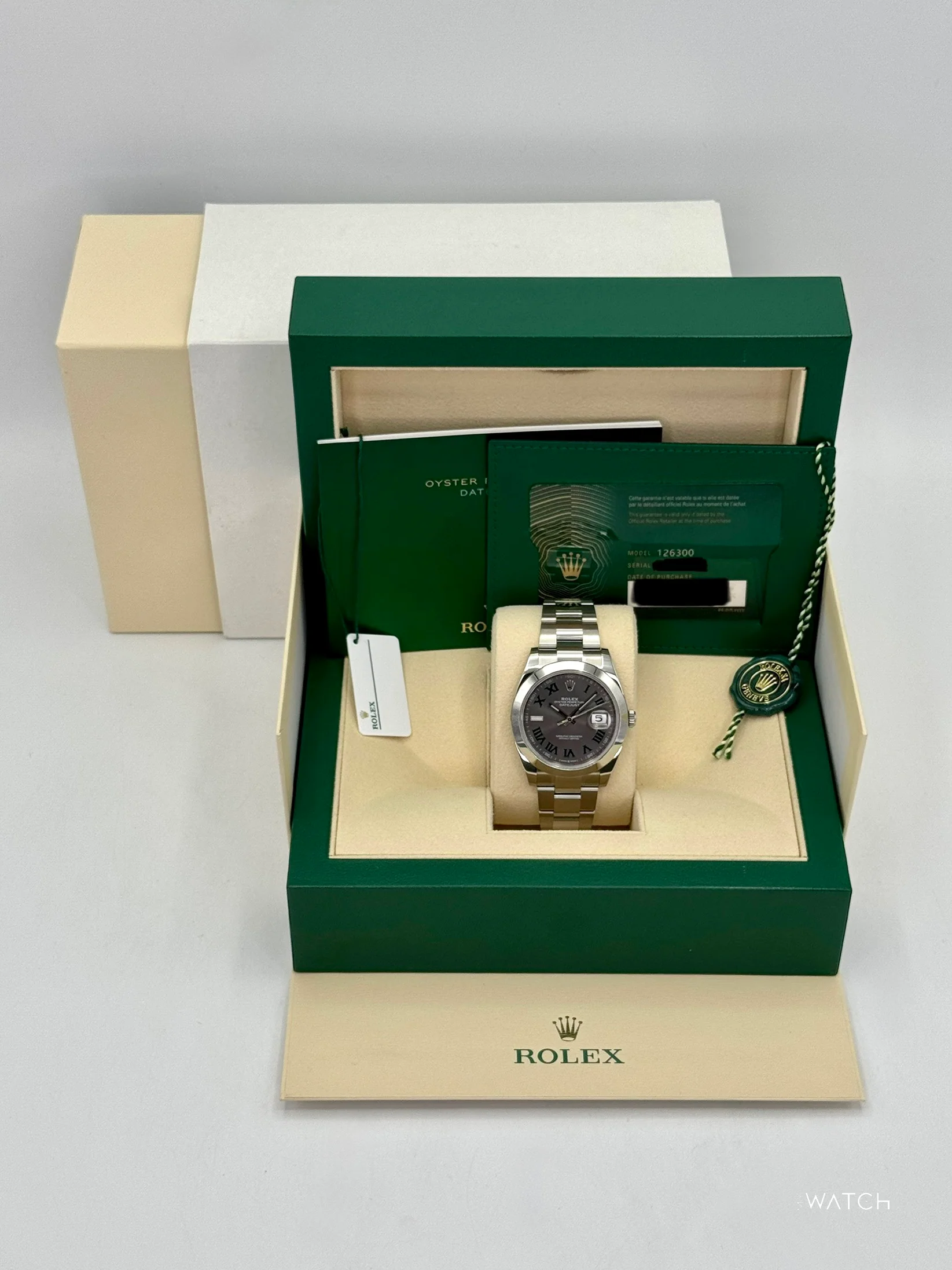 2021 Rolex Datejust 41mm 126300 Stainless Steel Oyster Wimbledon Dial - Image 9