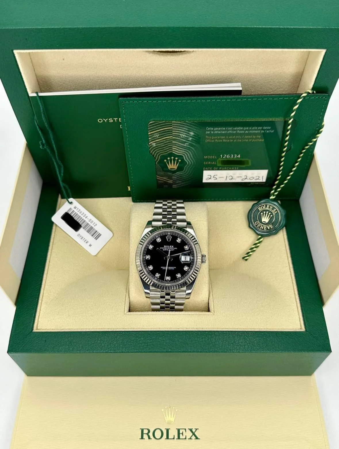 2021 Rolex Datejust 41mm 126334 Jubilee Black Diamond Dial - Image 11