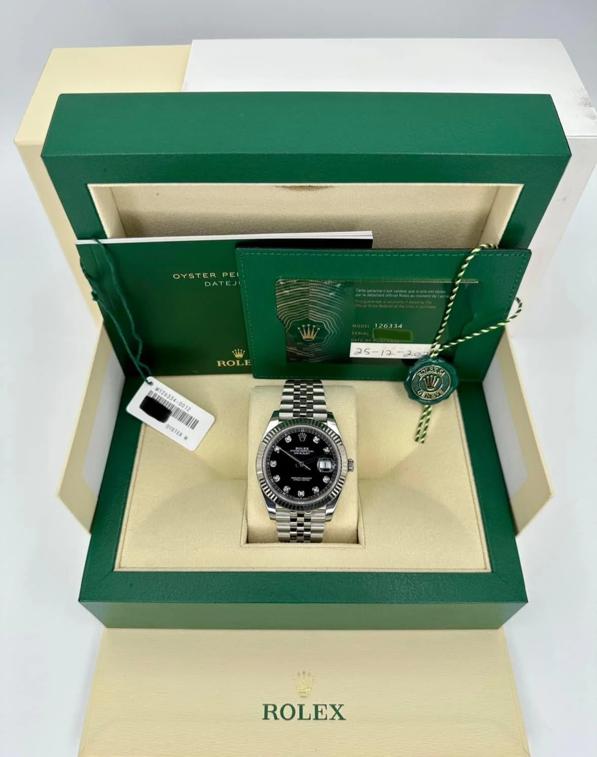 2021 Rolex Datejust 41mm 126334 Jubilee Black Diamond Dial - Image 12