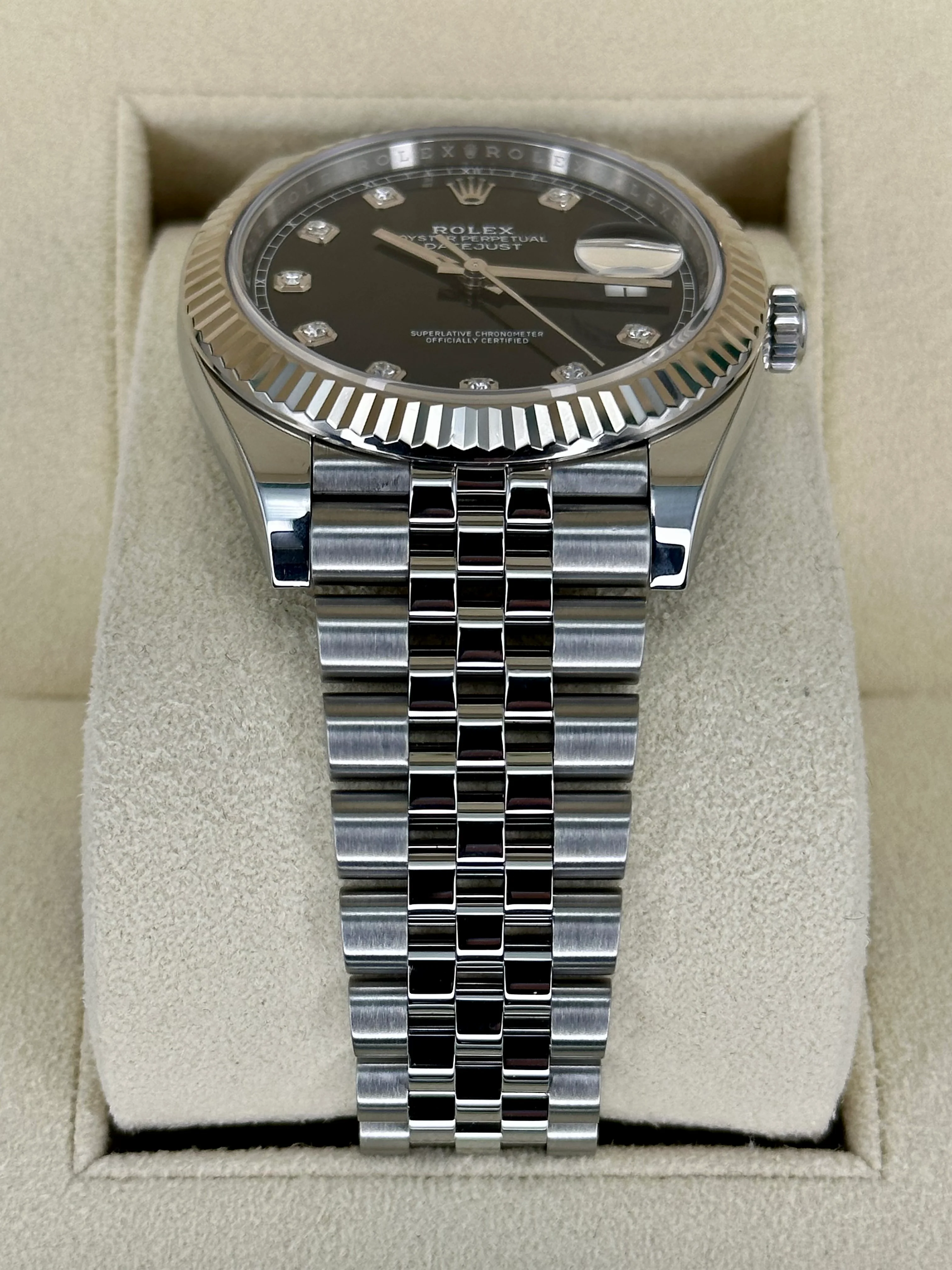 2021 Rolex Datejust 41mm 126334 Jubilee Black Diamond Dial - Image 3