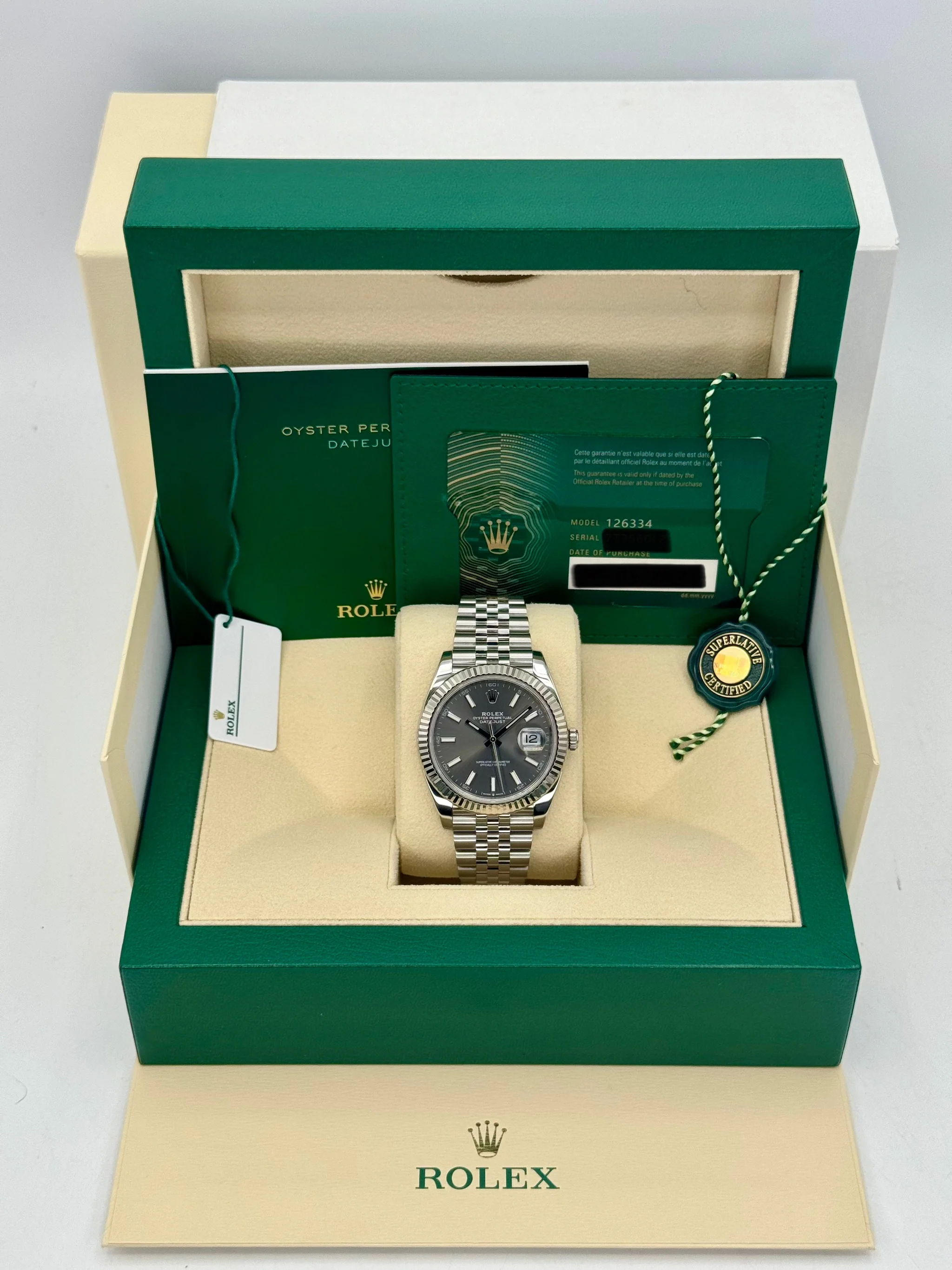 2021 Rolex Datejust 41mm 126334 Stainless Steel Jubilee Rhodium Dial - Image 12