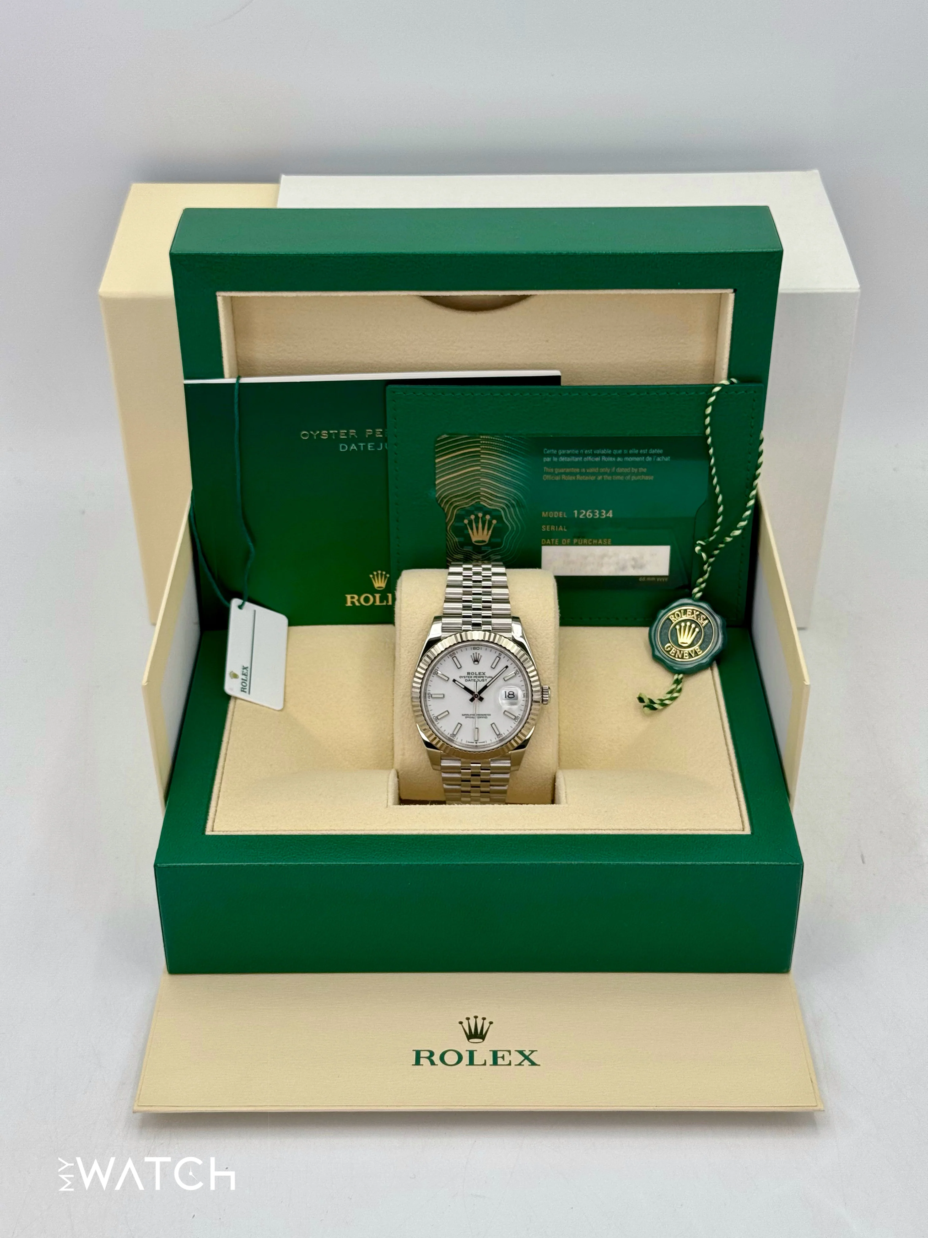 2021 Rolex Datejust 41mm 126334 Stainless Steel Jubilee White Dial - Image 10