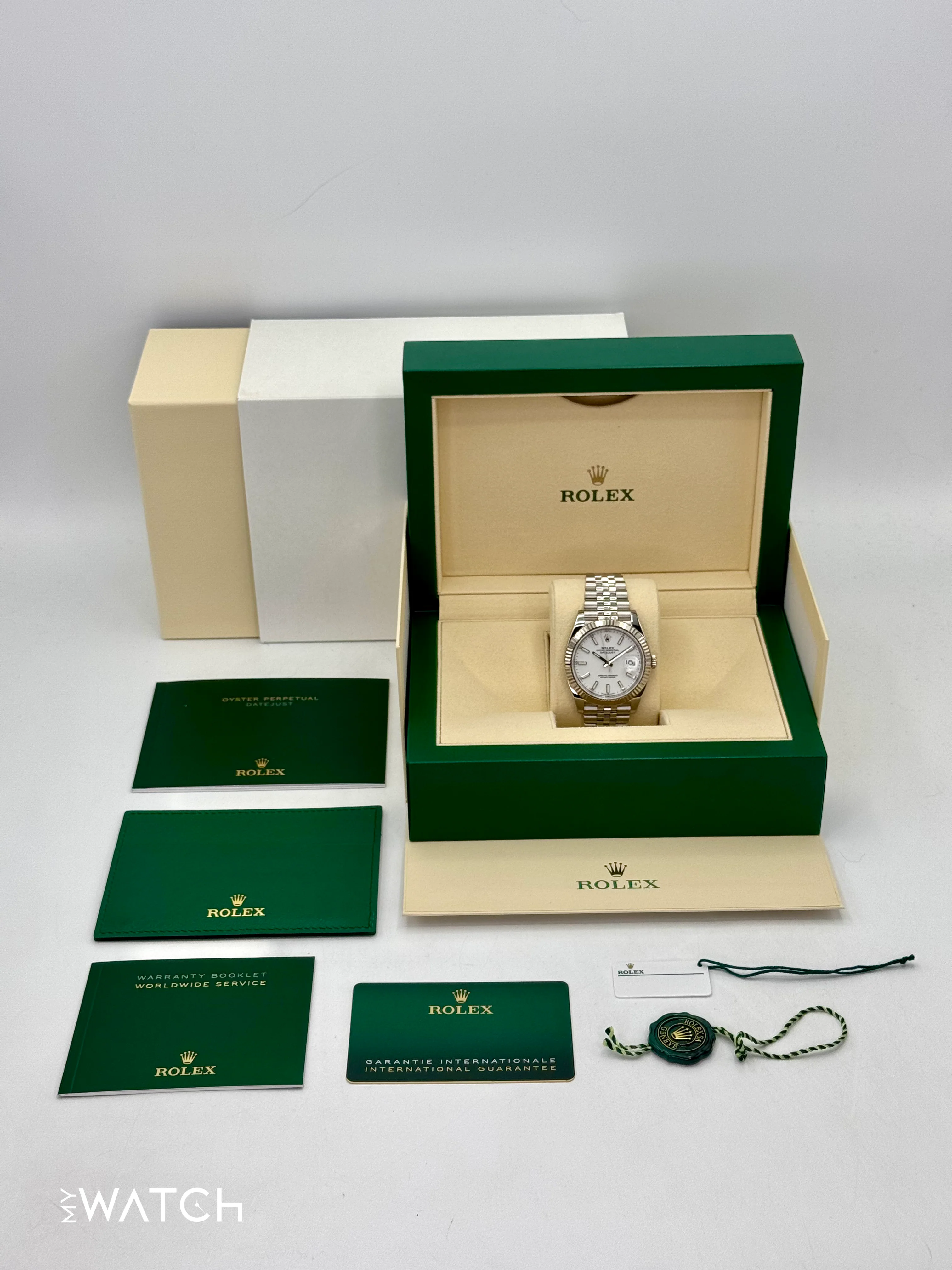 2021 Rolex Datejust 41mm 126334 Stainless Steel Jubilee White Dial - Image 9