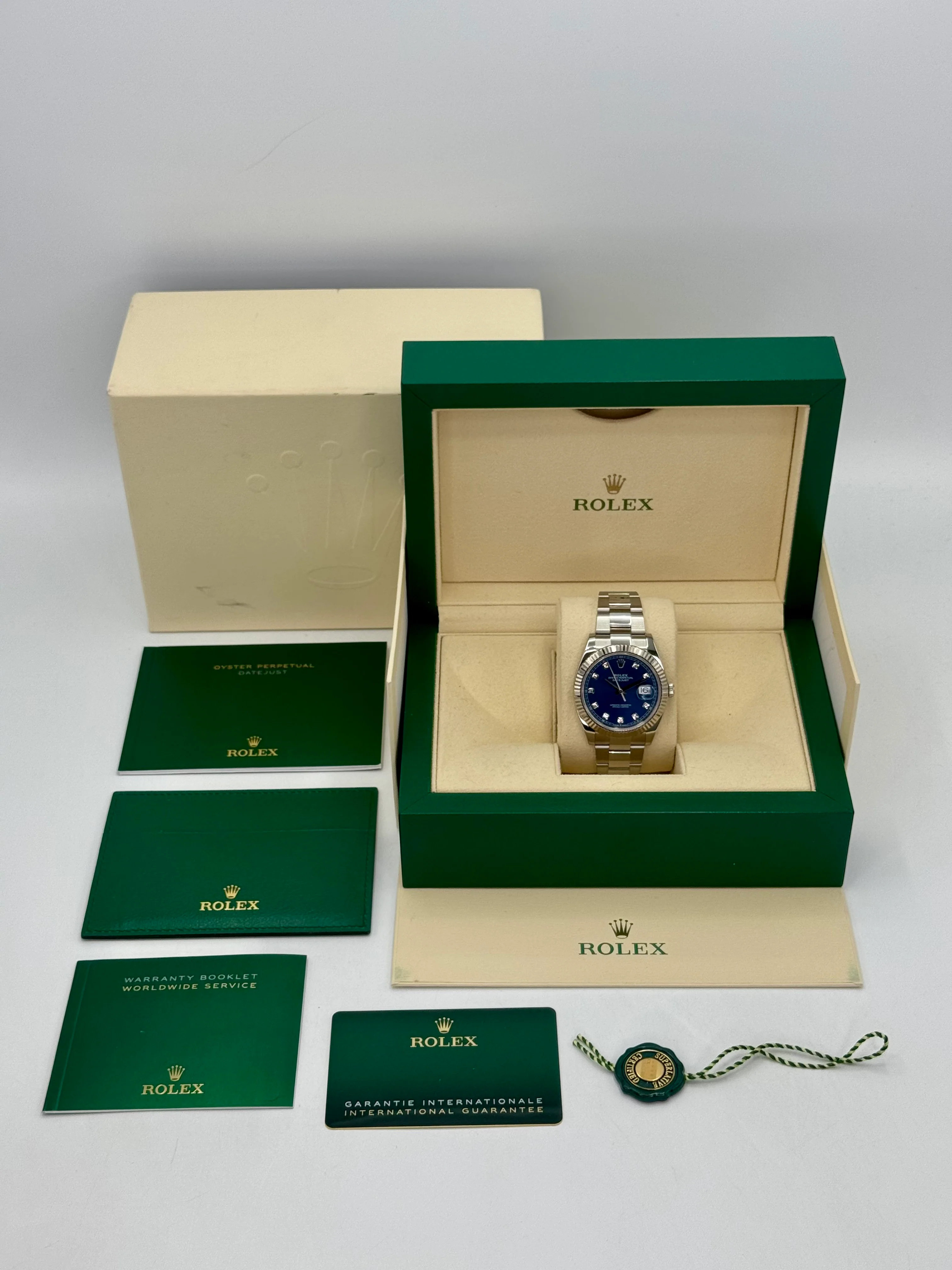 2021 Rolex Datejust 41mm 126334 Stainless Steel Oyster Blue Diamond Dial - Image 10