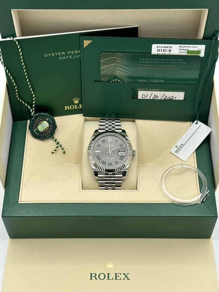2021 Rolex Datejust 41mm 126334 Jubilee Wimbledon Dial - Image 11
