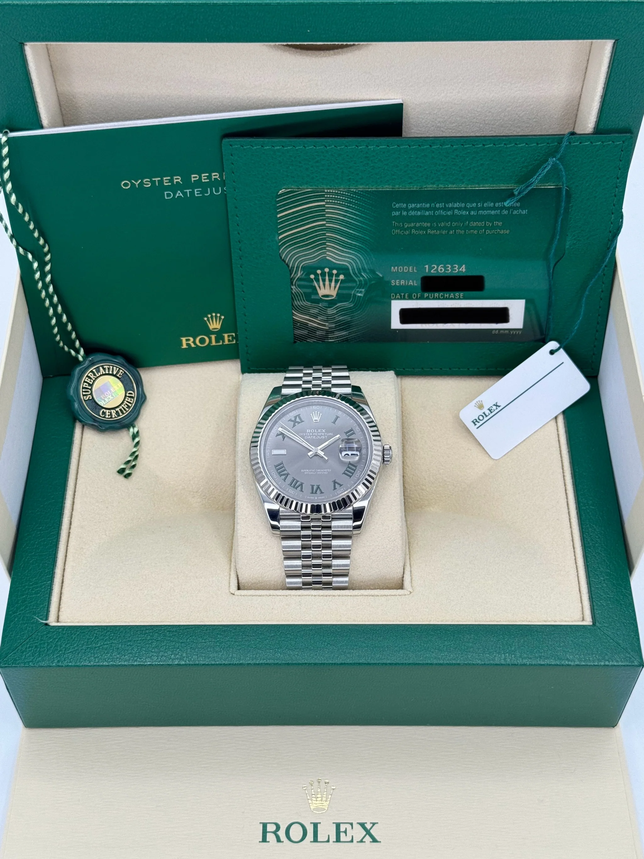 2021 Rolex Datejust 41mm Stainless Steel Jubilee Wimbledon Dial - Image 11