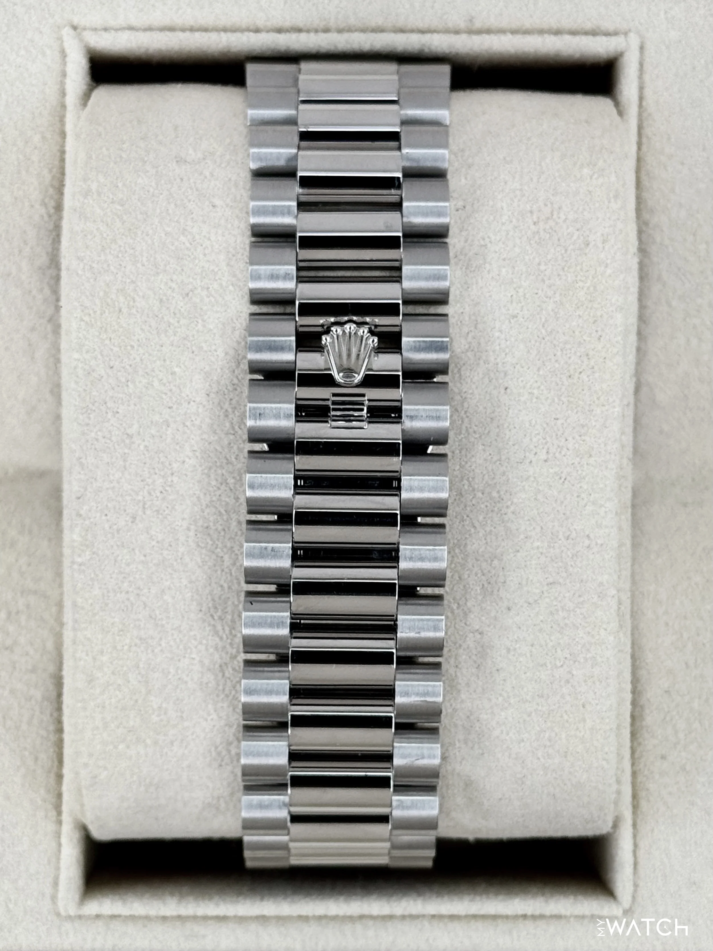 2021 Rolex Day-Date 40mm 228206 Platinum Ice Blue Diamond Dial - Image 2