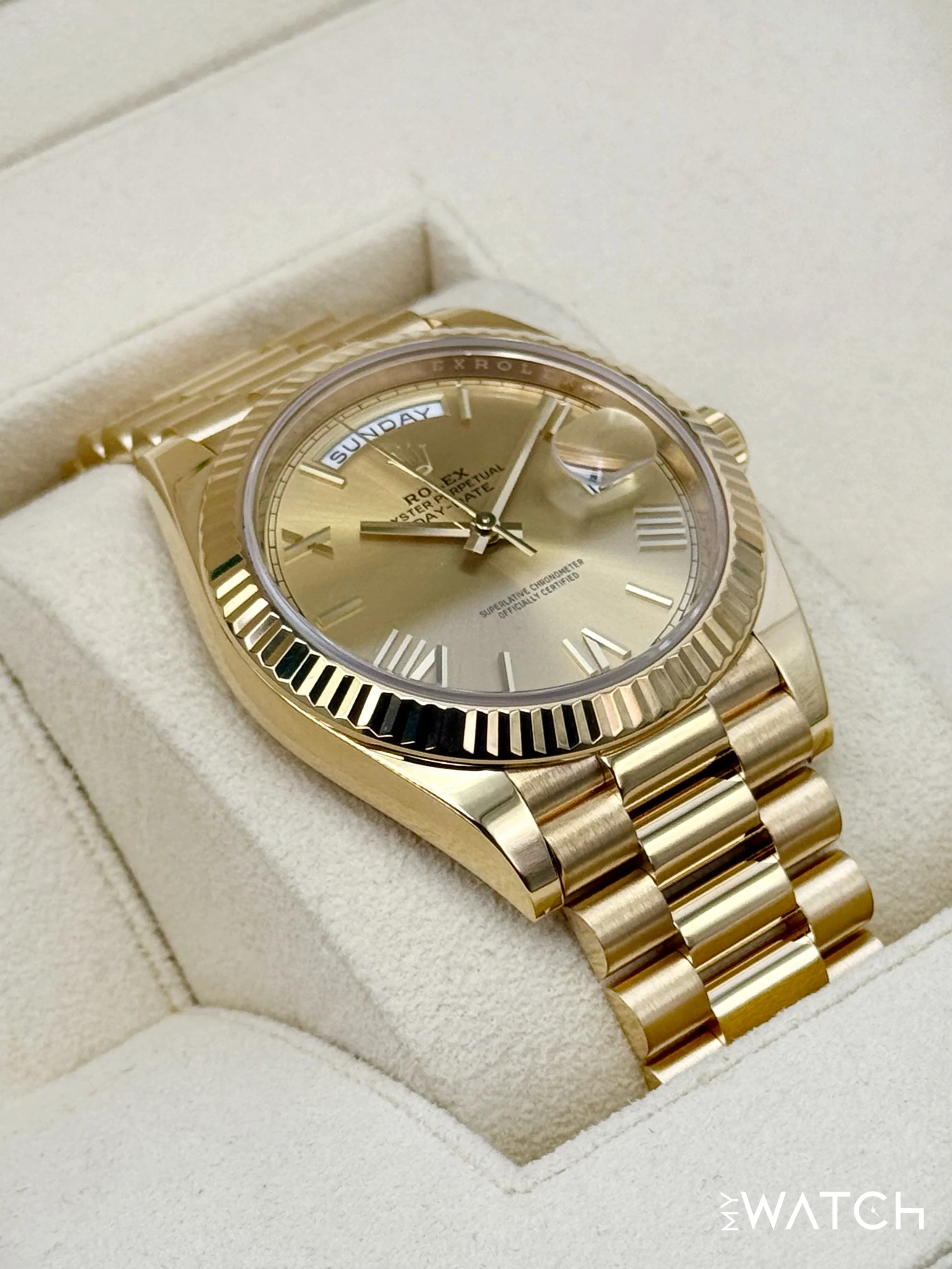 2021 Rolex Day-Date 40mm 228238 Presidential Champagne Roman Numeral Dial - Image 6