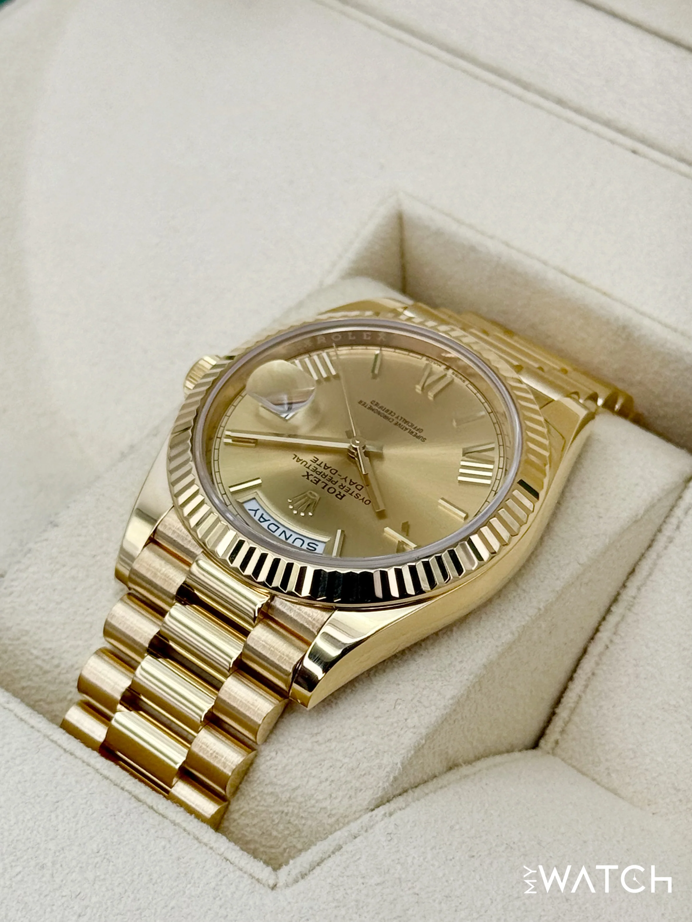 2021 Rolex Day-Date 40mm 228238 Presidential Champagne Roman Numeral Dial - Image 7