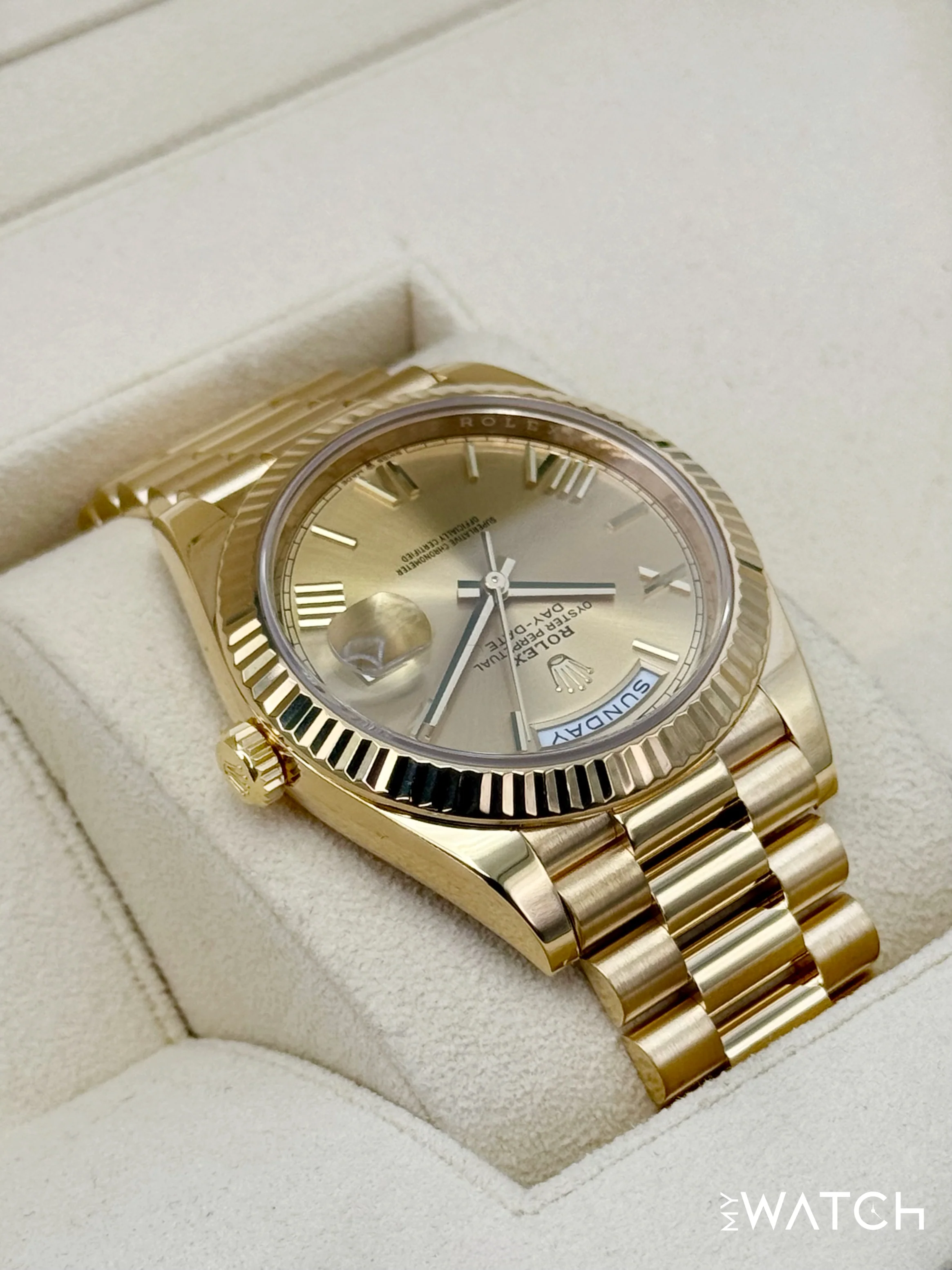 2021 Rolex Day-Date 40mm 228238 Presidential Champagne Roman Numeral Dial - Image 8