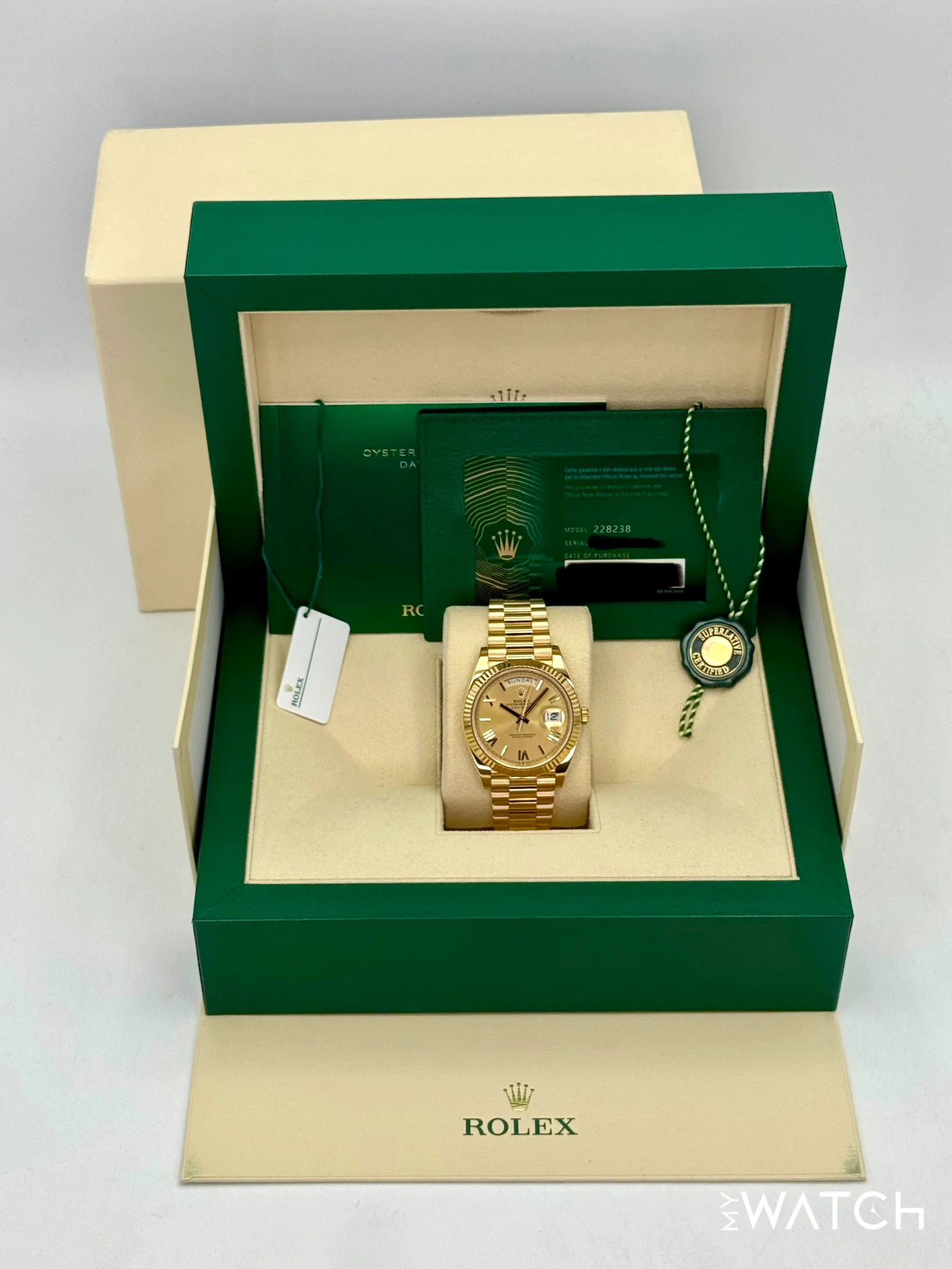 2021 Rolex Day-Date 40mm 228238 Presidential Champagne Roman Numeral Dial - Image 9
