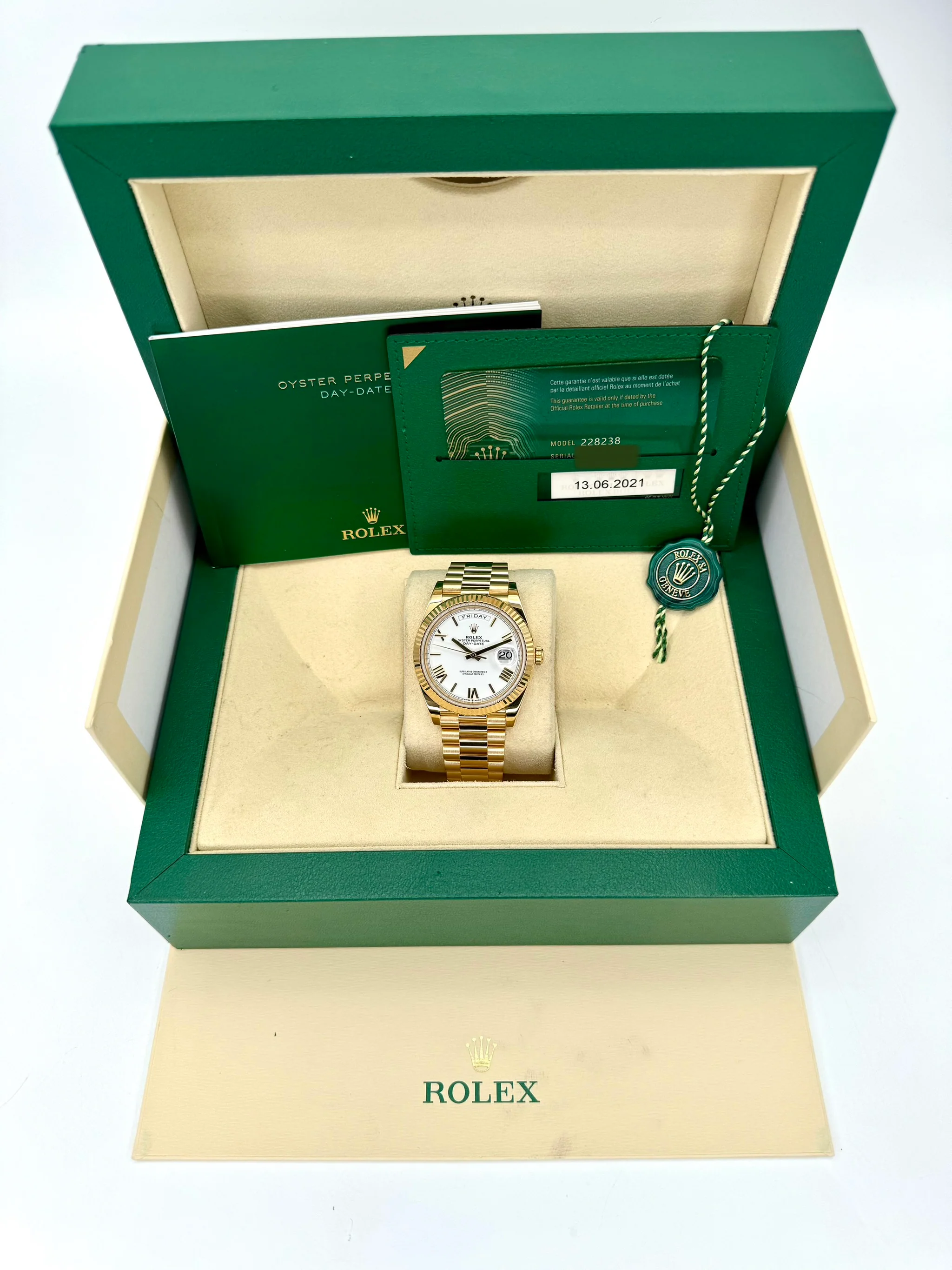 2021 Rolex Day-Date 40mm 228238 Presidential White Dial - Image 11