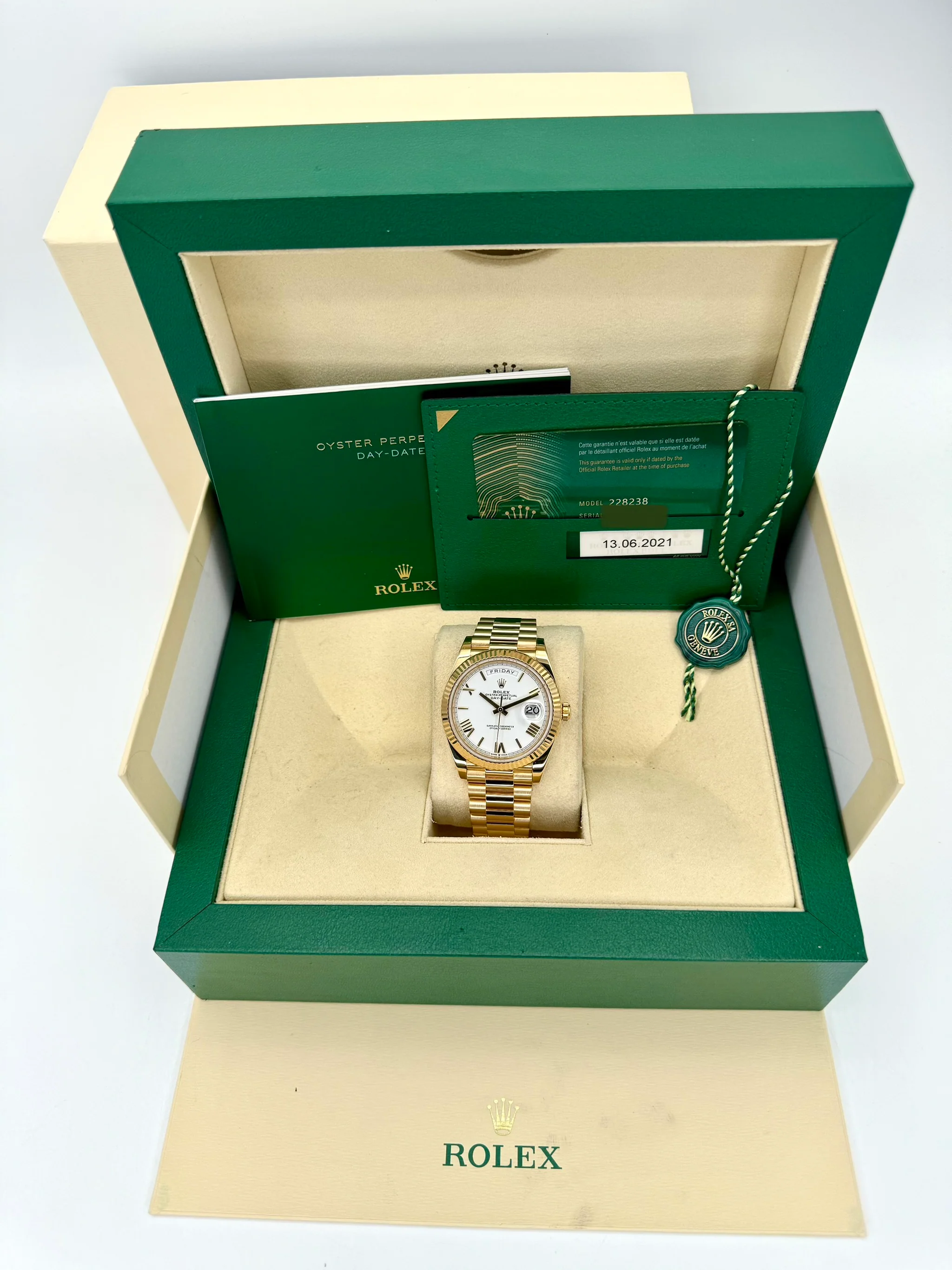 2021 Rolex Day-Date 40mm 228238 Presidential White Dial - Image 12