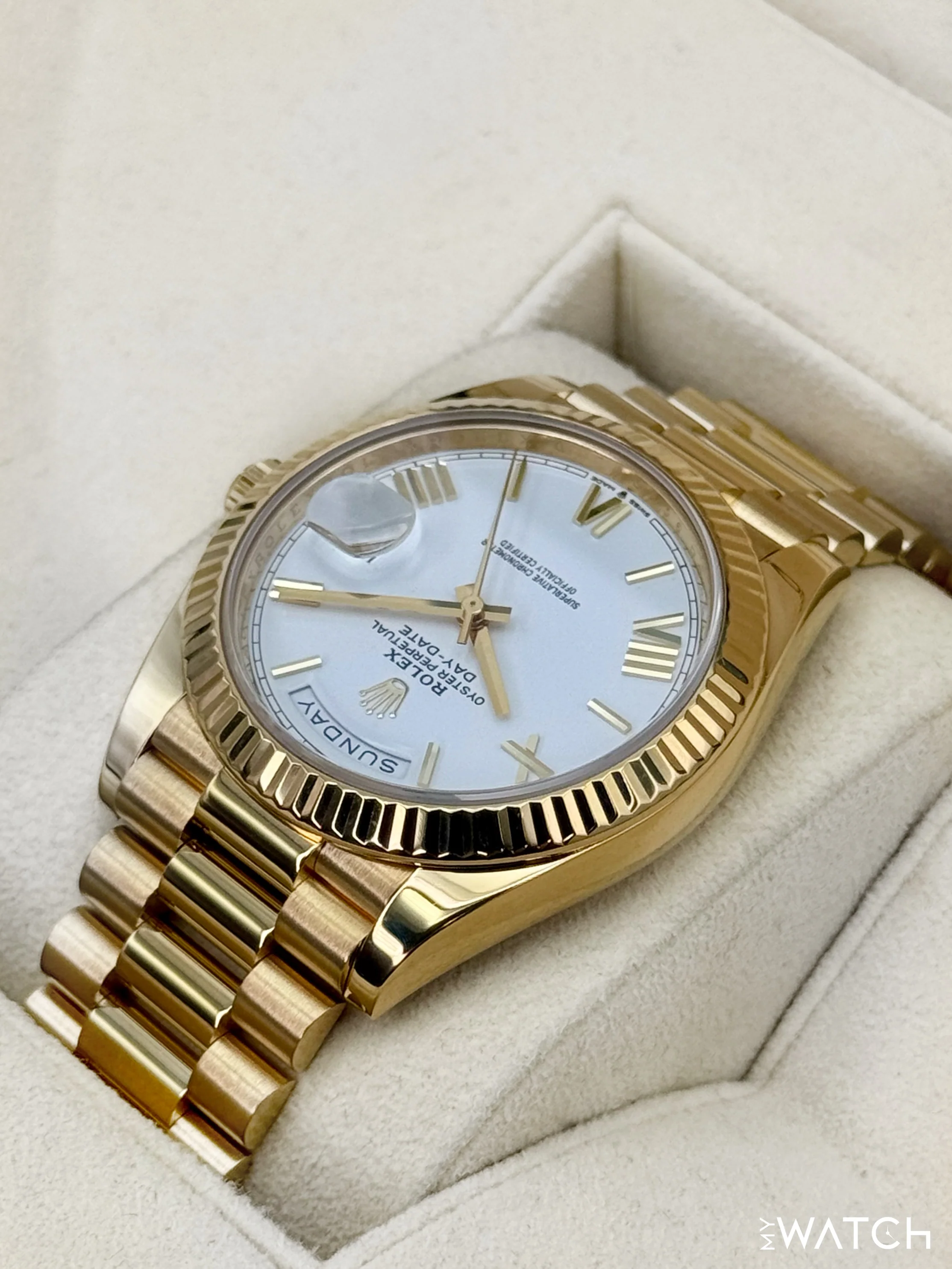 2021 Rolex Day-Date 40mm 228238 Presidential Roman Numeral White Dial - Image 7
