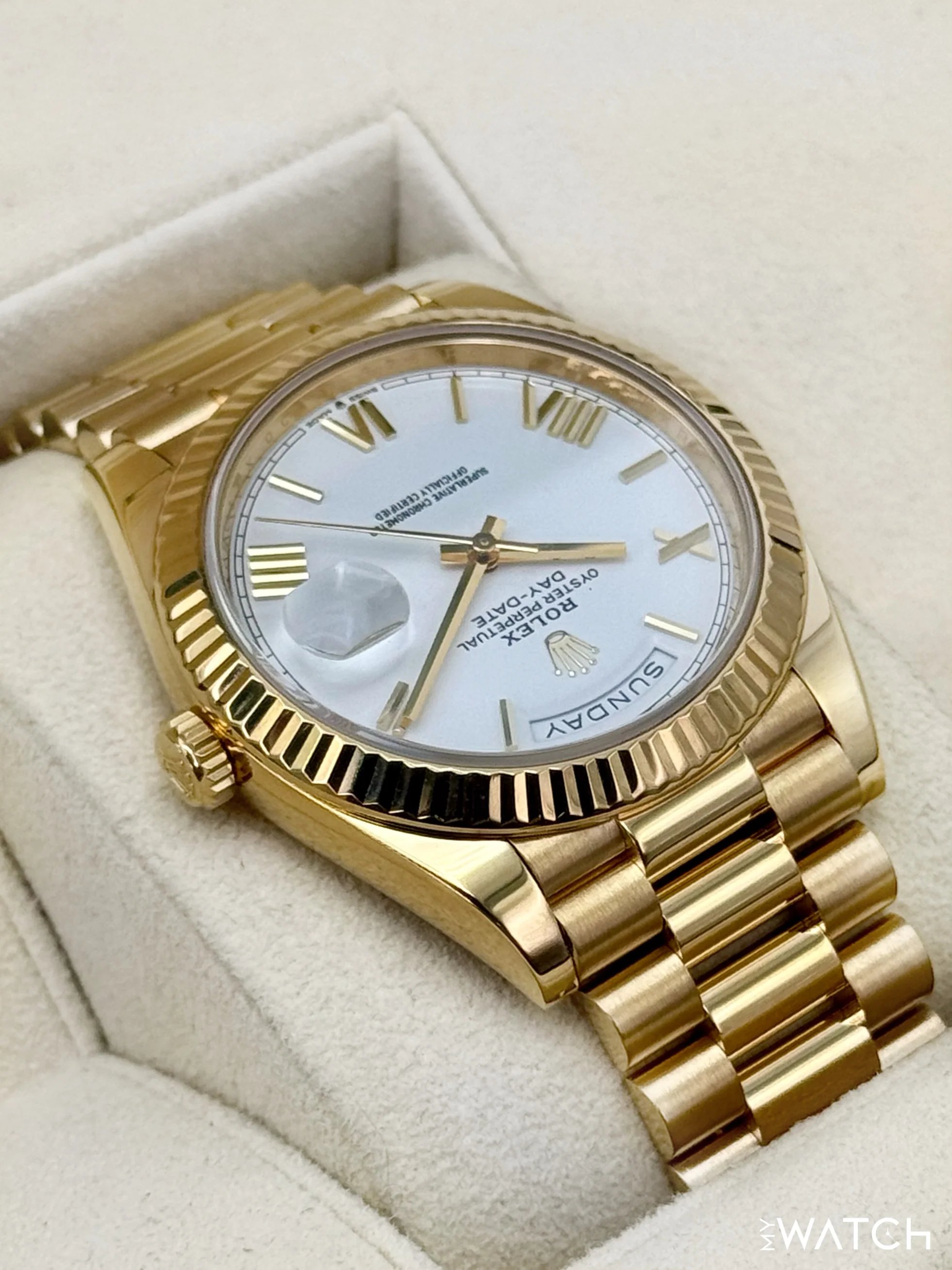 2021 Rolex Day-Date 40mm 228238 Presidential Roman Numeral White Dial - Image 8