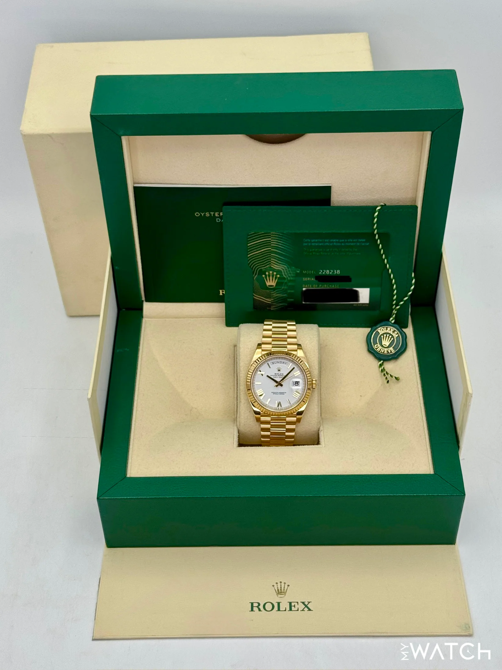 2021 Rolex Day-Date 40mm 228238 Presidential Roman Numeral White Dial - Image 9