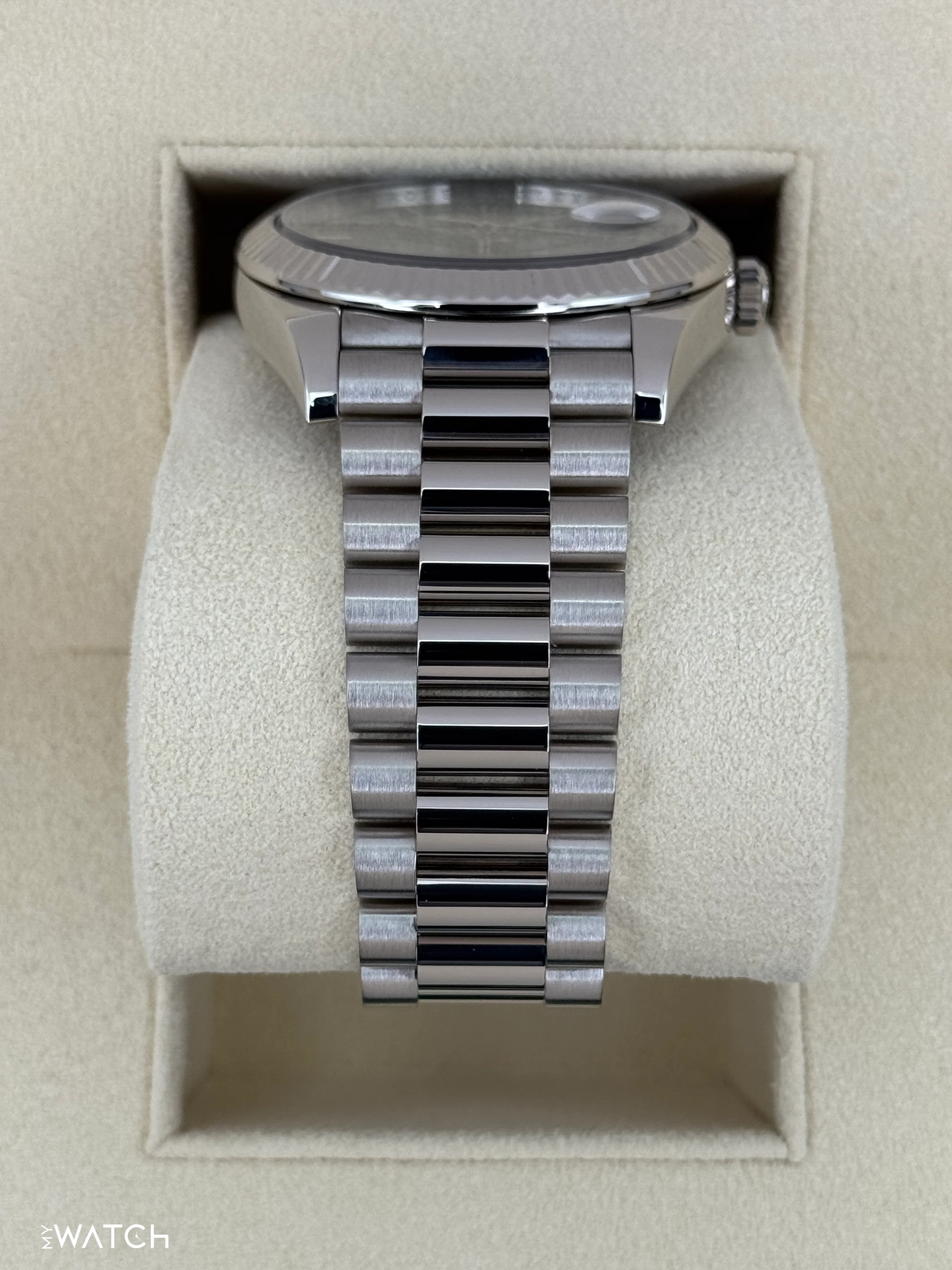 2021 Rolex Day-Date 40mm 228239 White Gold Olive Dial - Image 3