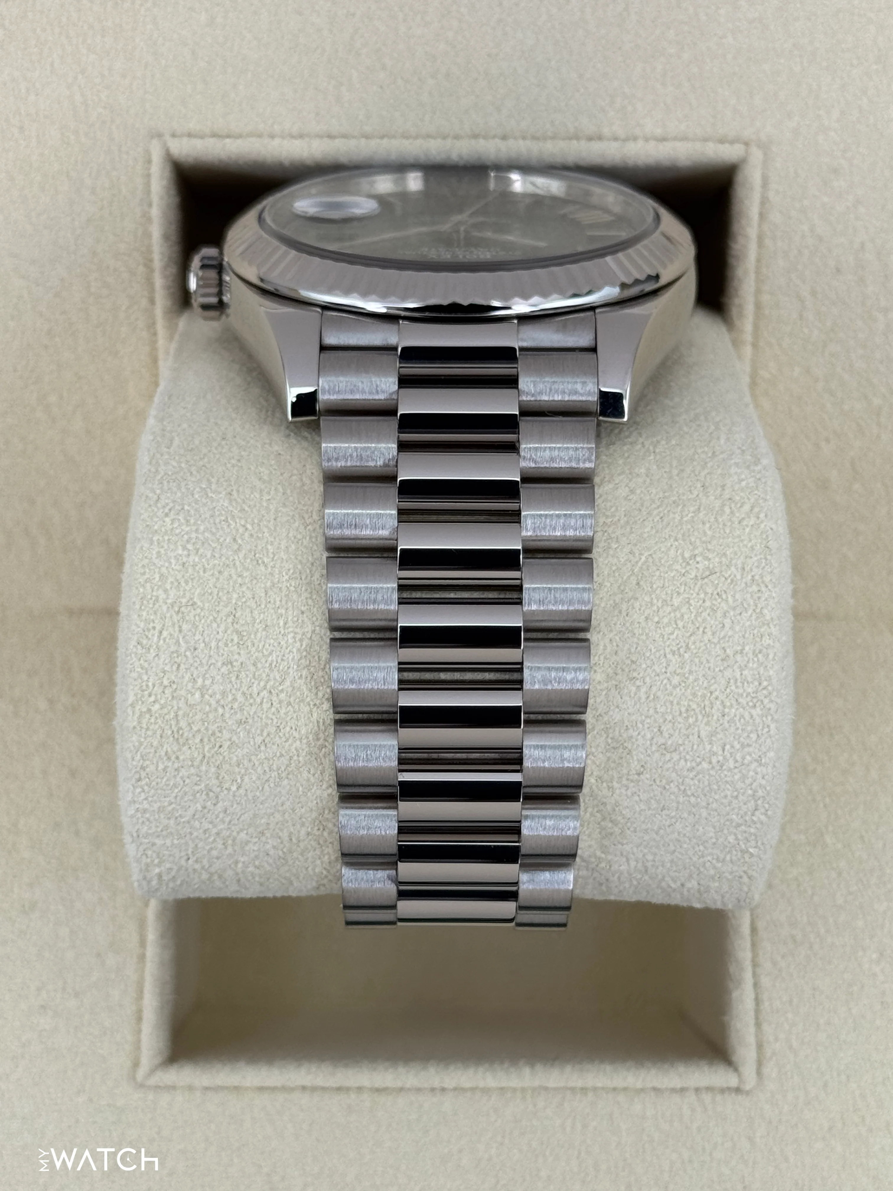 2021 Rolex Day-Date 40mm 228239 White Gold Olive Dial - Image 4