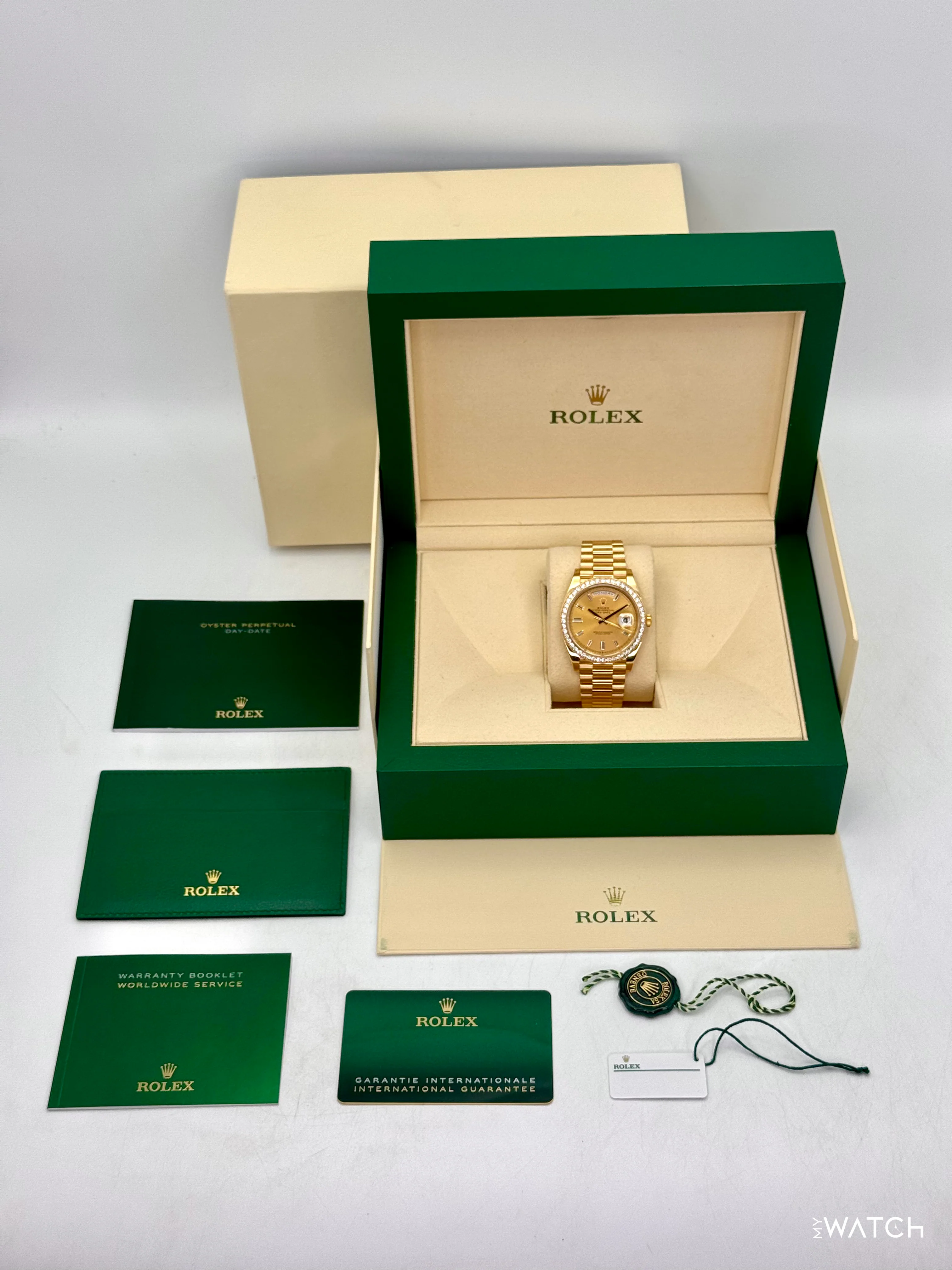 2021 Rolex Day-Date 40mm 228348RBR Presidential Champagne Diamond Dial - Image 10
