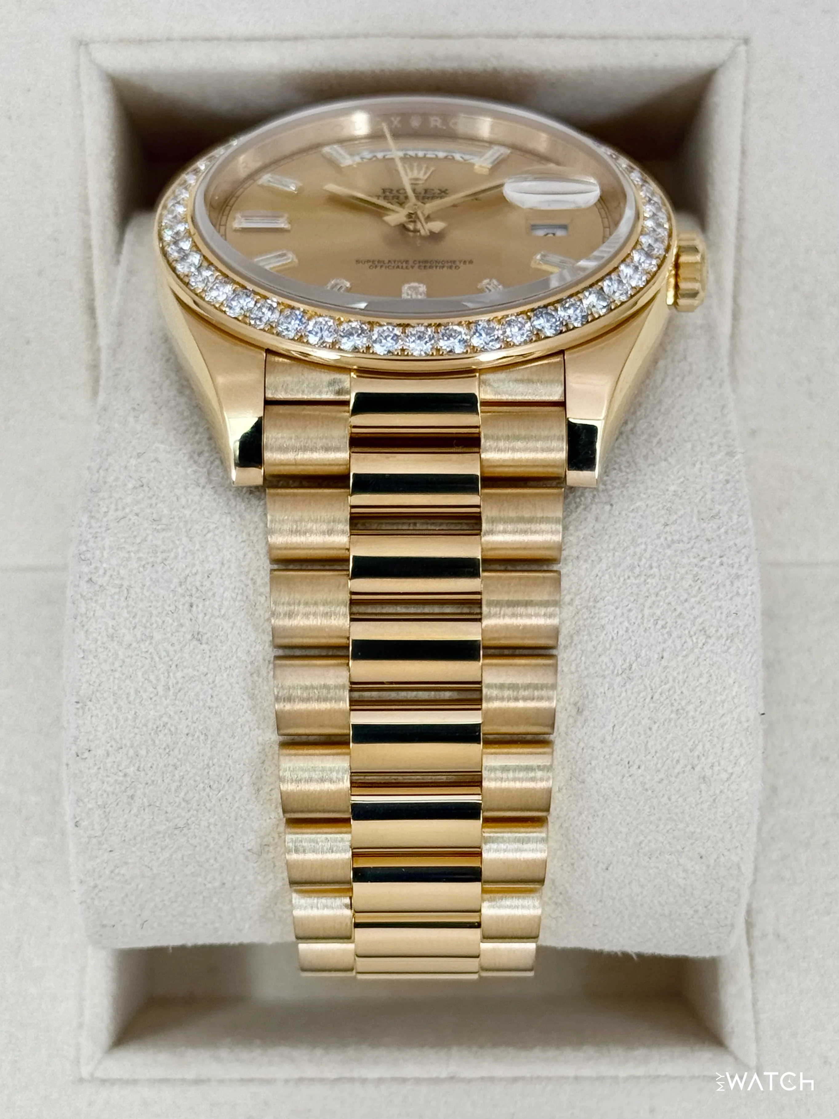 2021 Rolex Day-Date 40mm 228348RBR Presidential Champagne Diamond Dial - Image 3