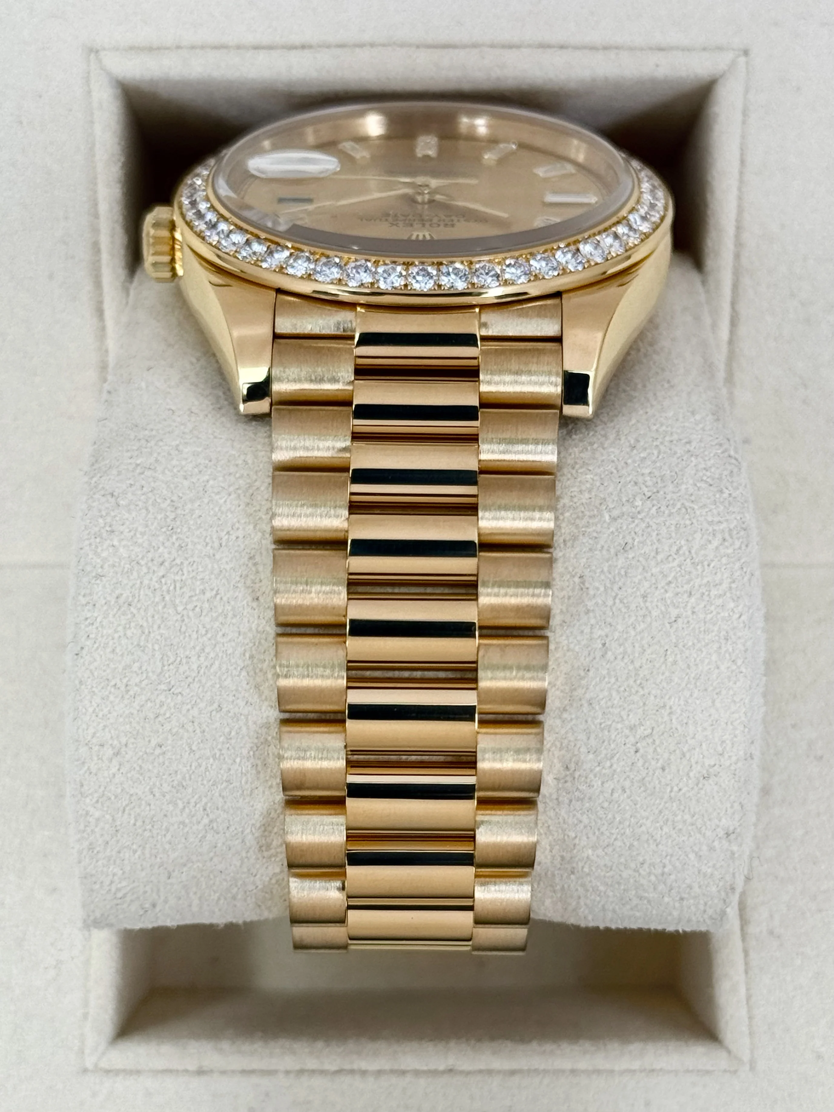 2021 Rolex Day-Date 40mm 228348RBR Presidential Champagne Diamond Dial - Image 4