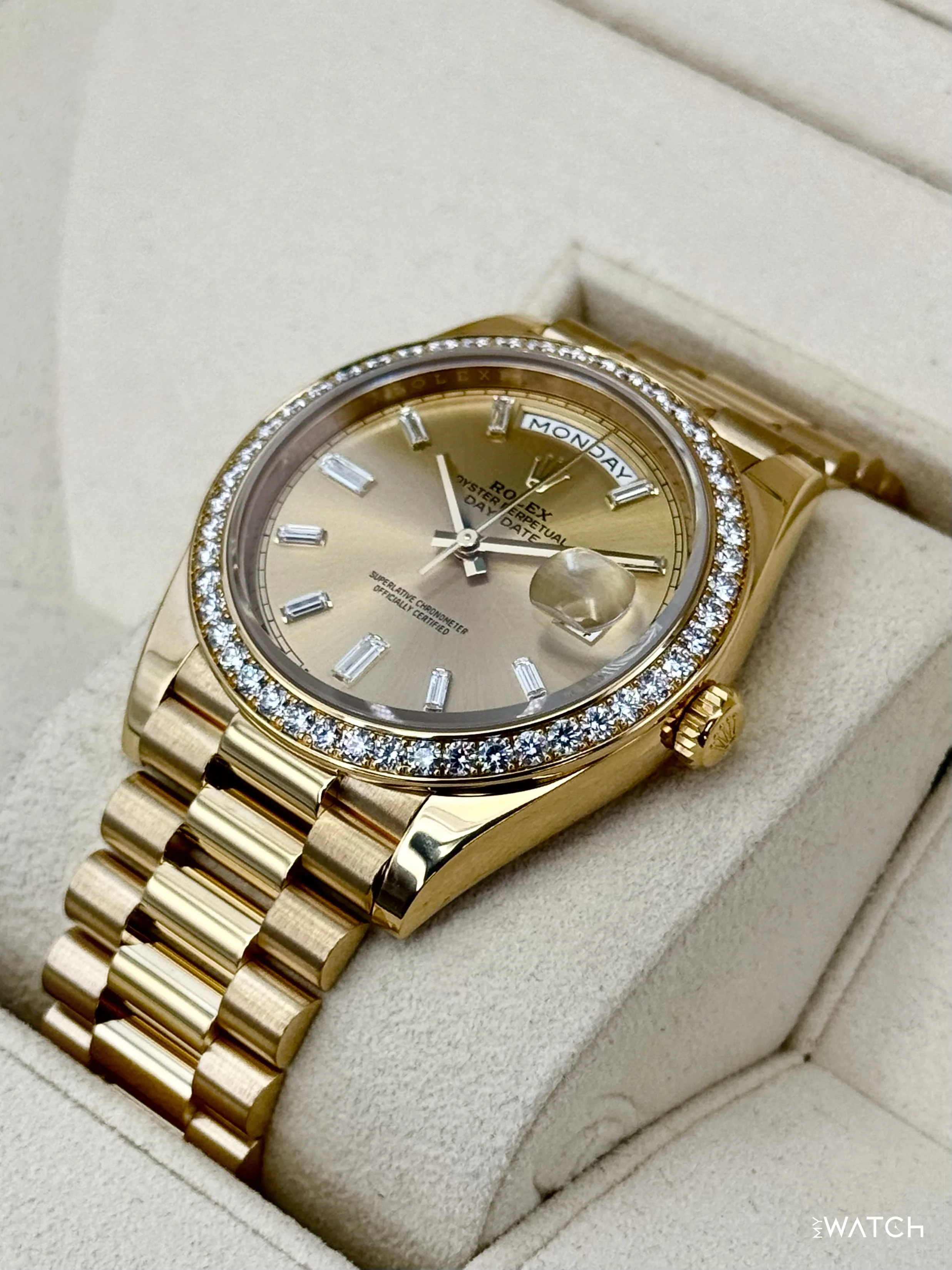 2021 Rolex Day-Date 40mm 228348RBR Presidential Champagne Diamond Dial - Image 5