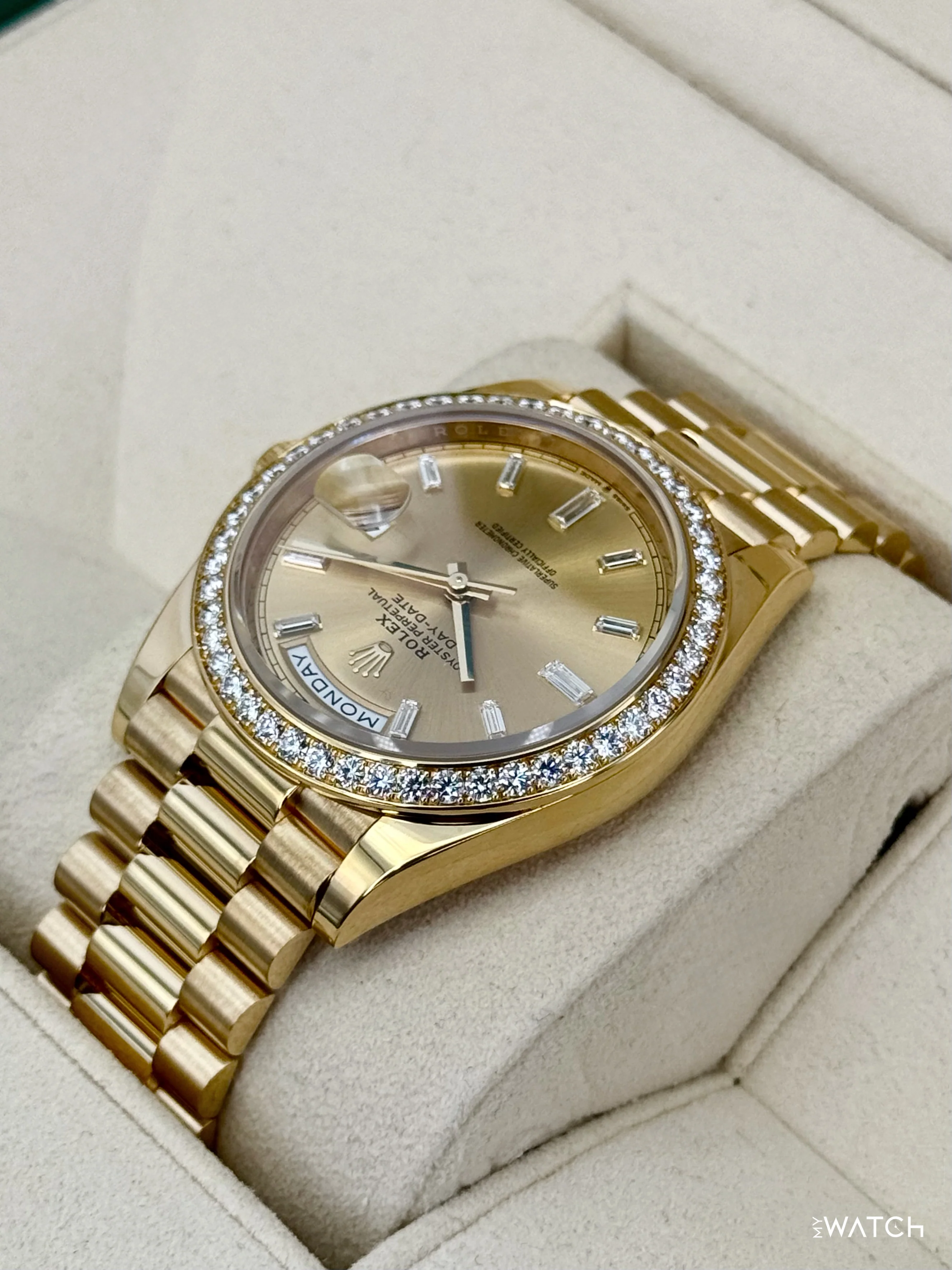 2021 Rolex Day-Date 40mm 228348RBR Presidential Champagne Diamond Dial - Image 7