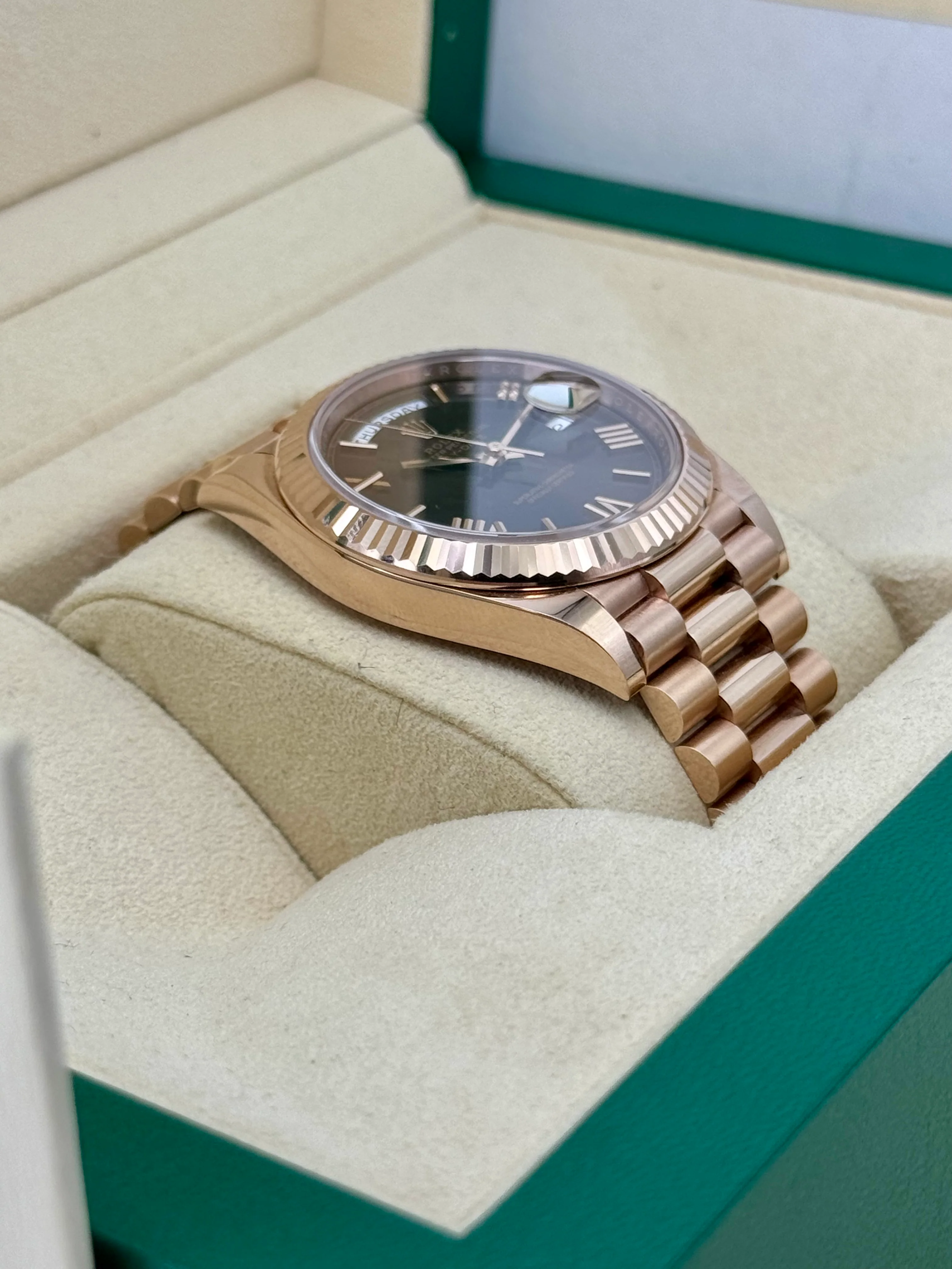 2021 Rolex Day-Date 40mm 228235 Presidential Rose Gold Chocolate Dial - Image 6