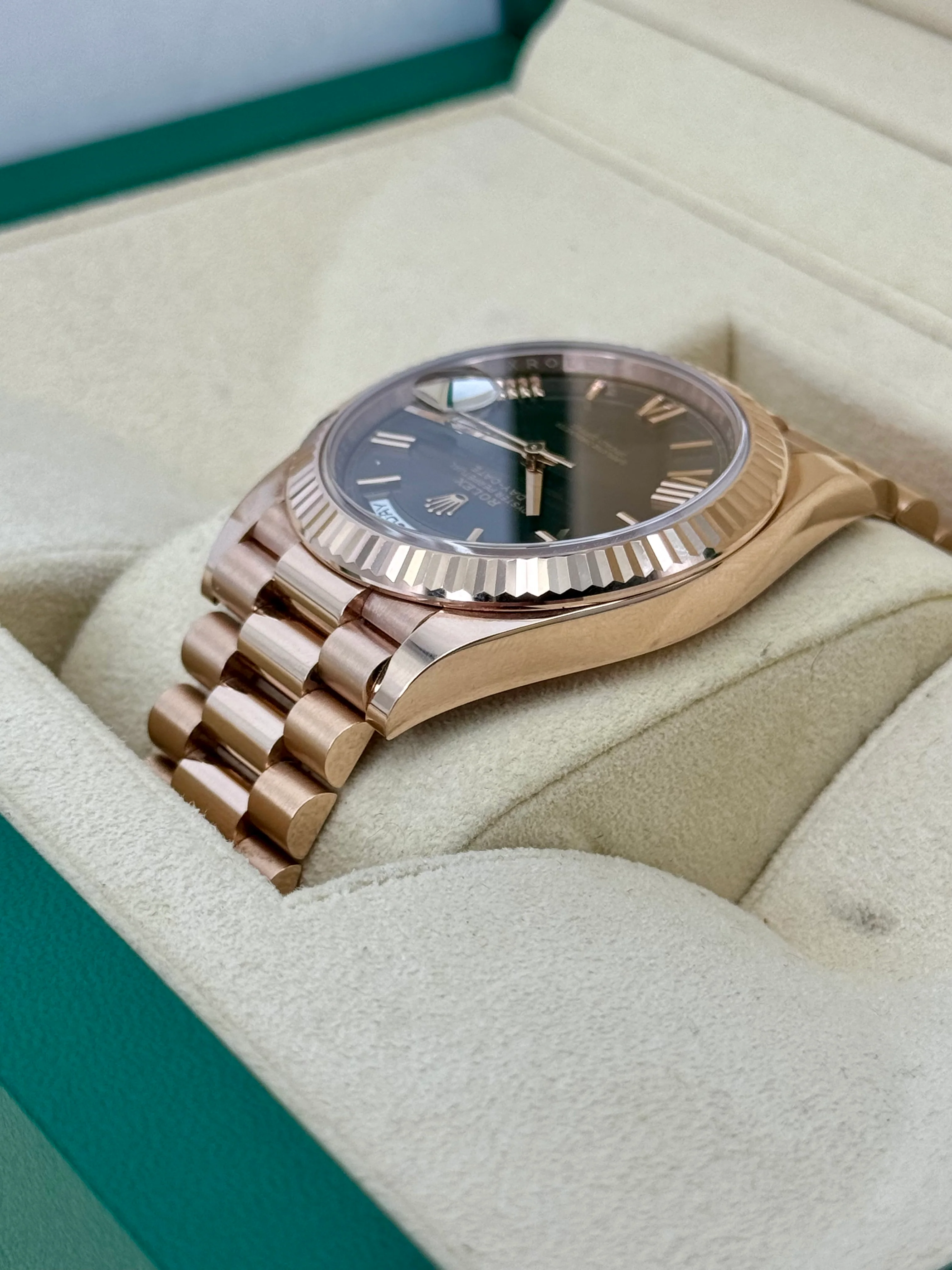 2021 Rolex Day-Date 40mm 228235 Presidential Rose Gold Chocolate Dial - Image 7