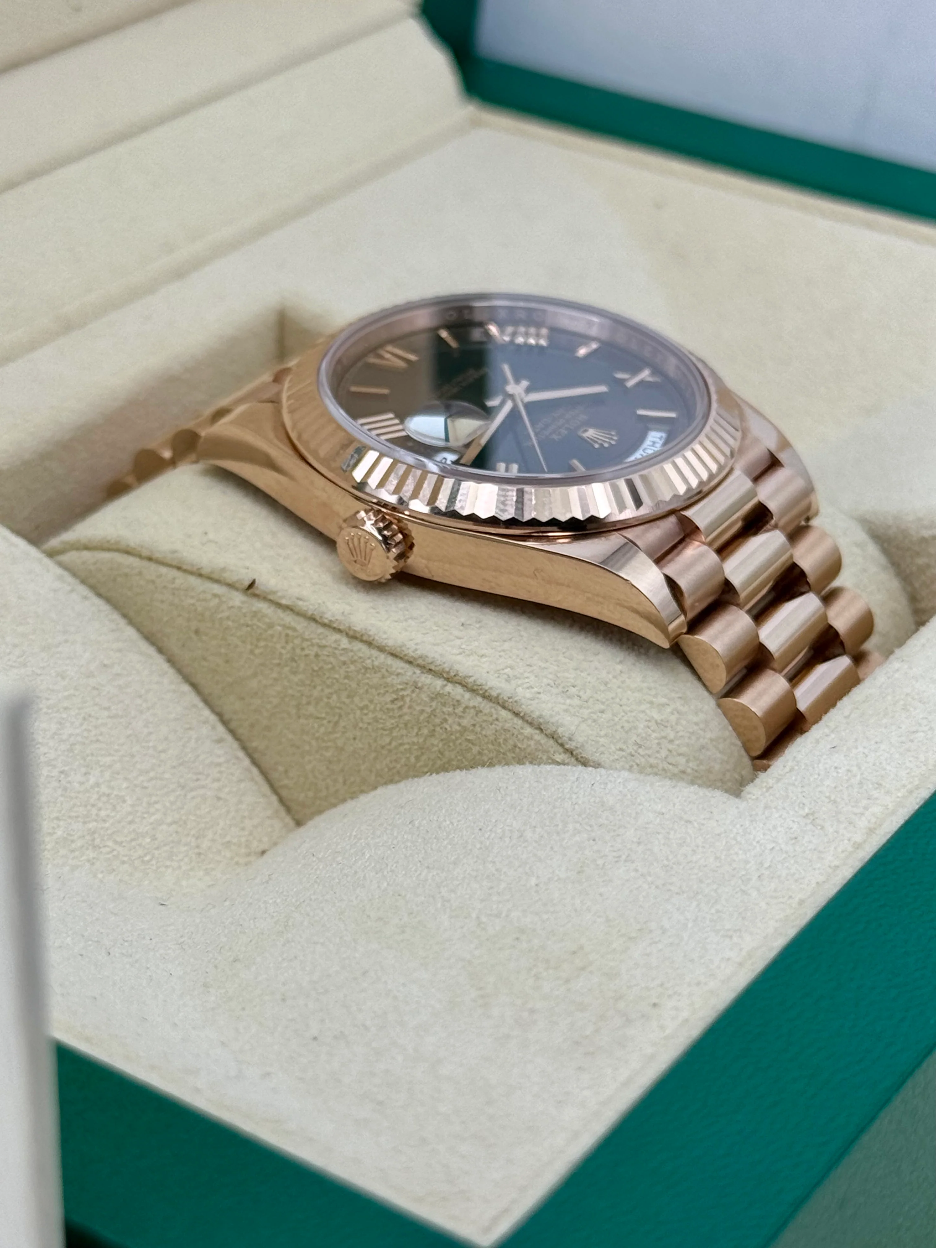 2021 Rolex Day-Date 40mm 228235 Presidential Rose Gold Chocolate Dial - Image 8