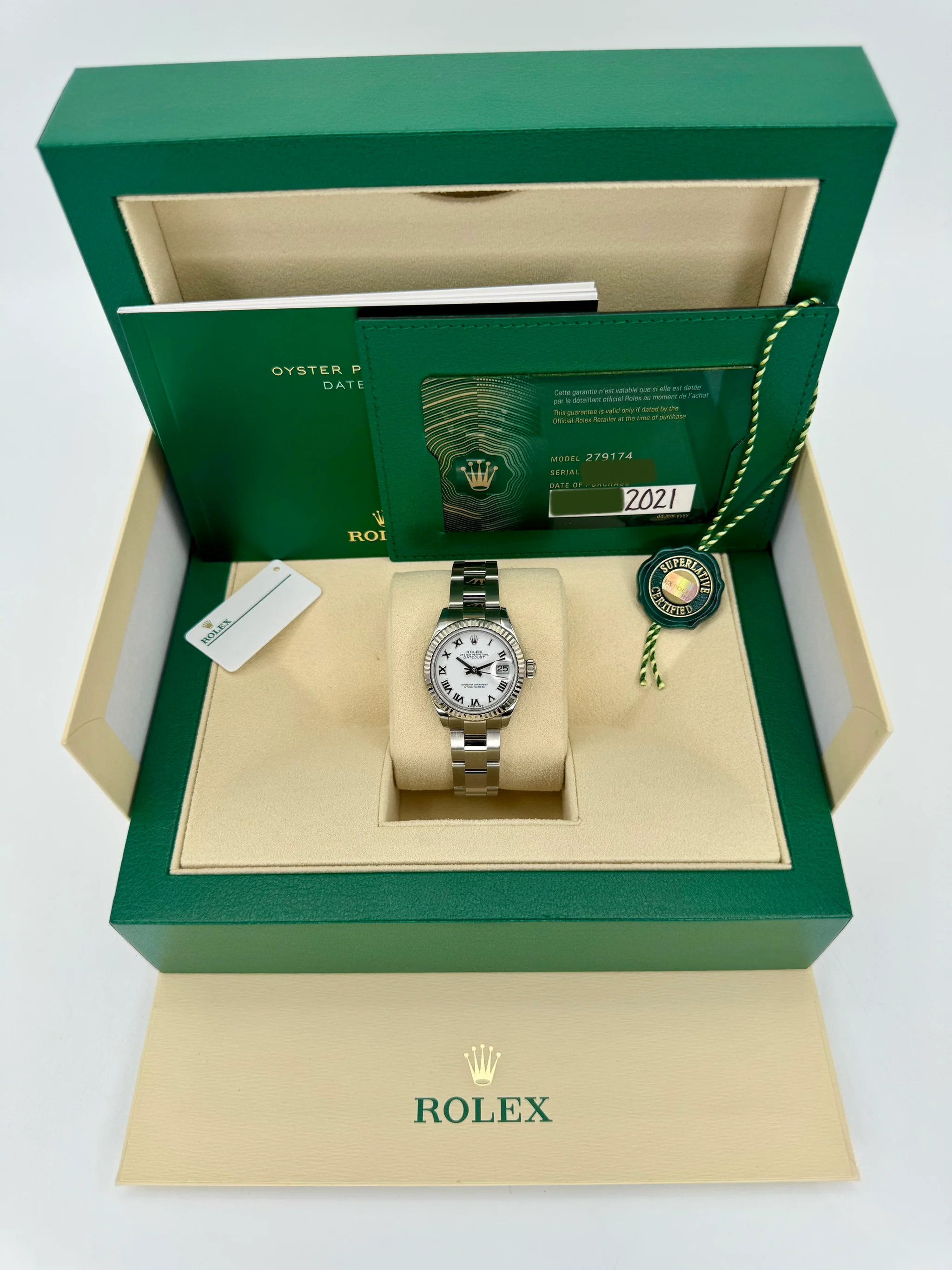 2021 Rolex Lady Datejust 28mm 279174 Stainless Steel Oyster White Dial - Image 11