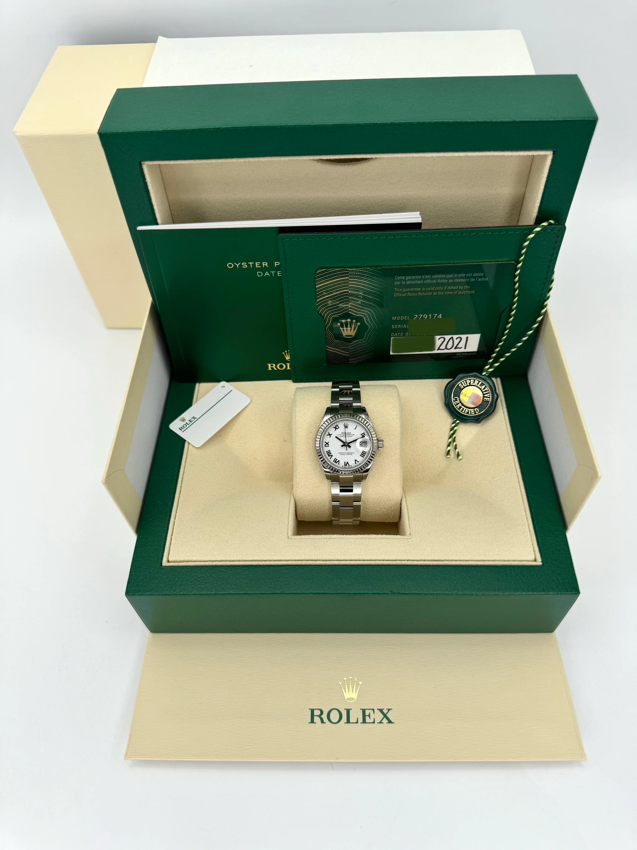 2021 Rolex Lady Datejust 28mm 279174 Stainless Steel Oyster White Dial - Image 12