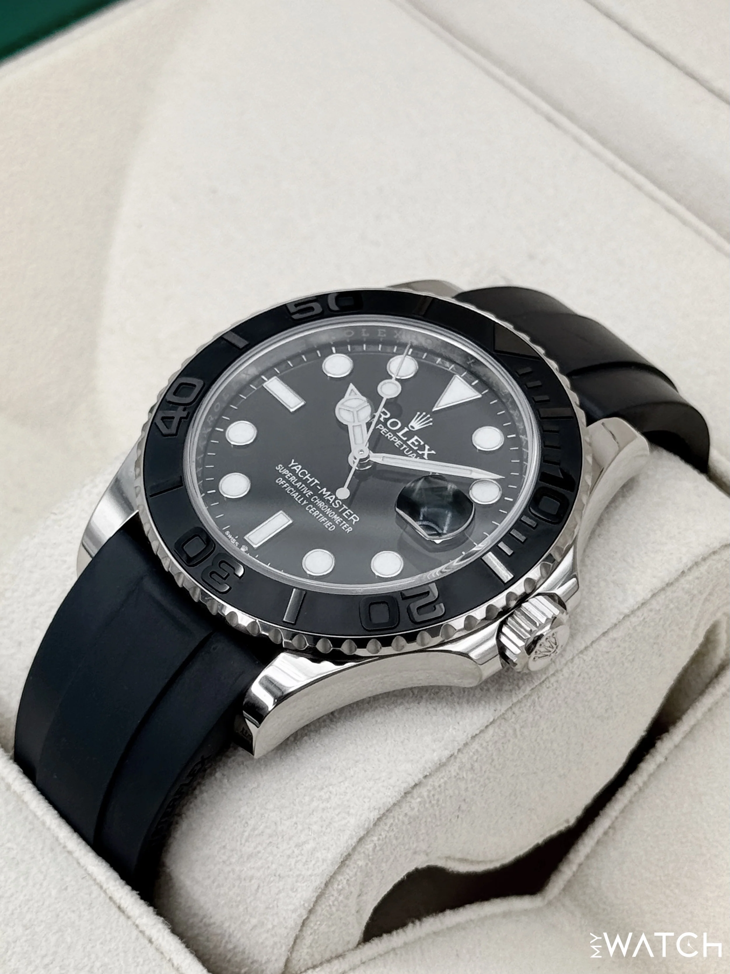 2021 Rolex Yacht-Master 42mm 226659 White Gold Oysterflex Black Dial - Image 5