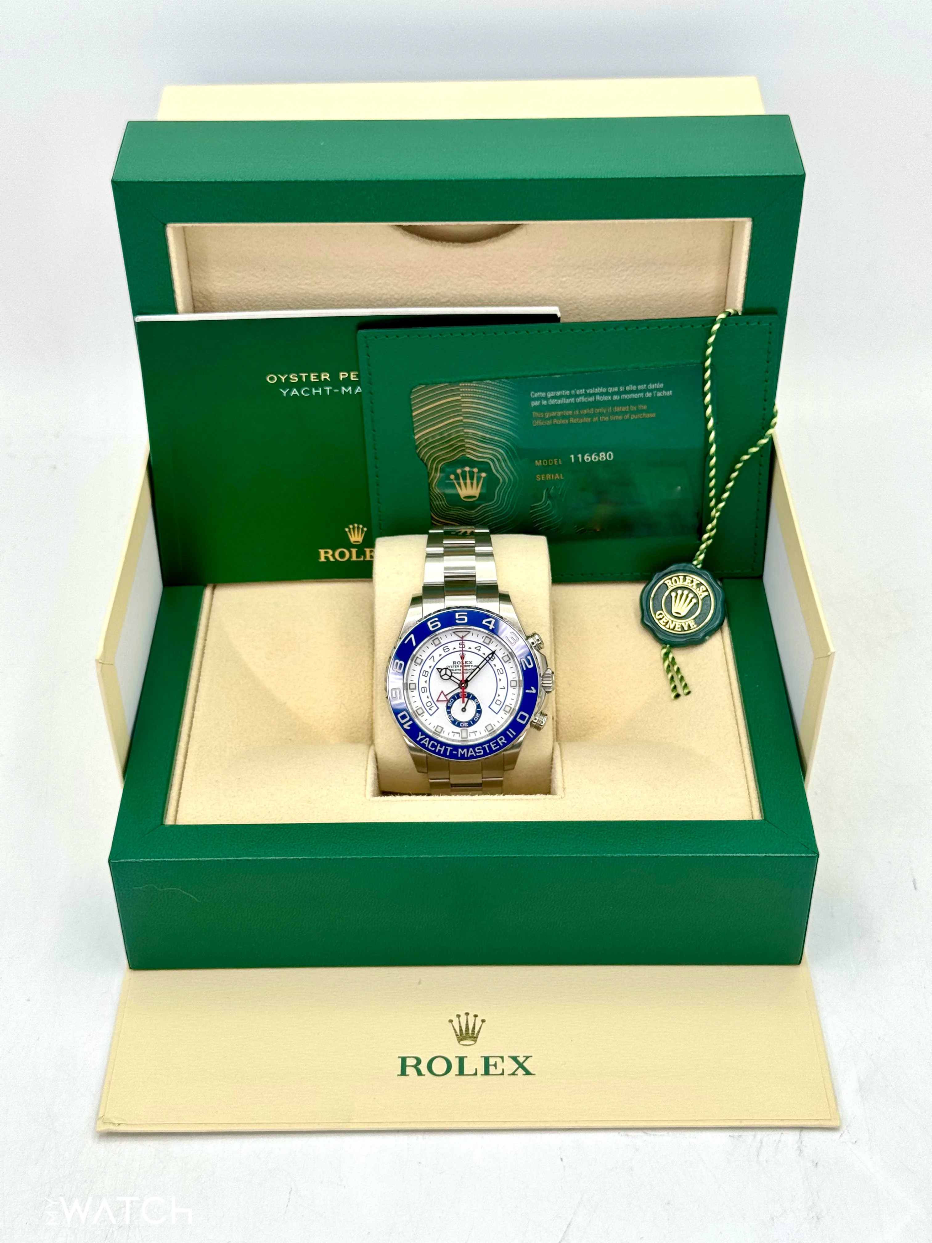 2021 Rolex Yacht-Master II 44mm 116680 Stainless Steel White Dial - Image 9