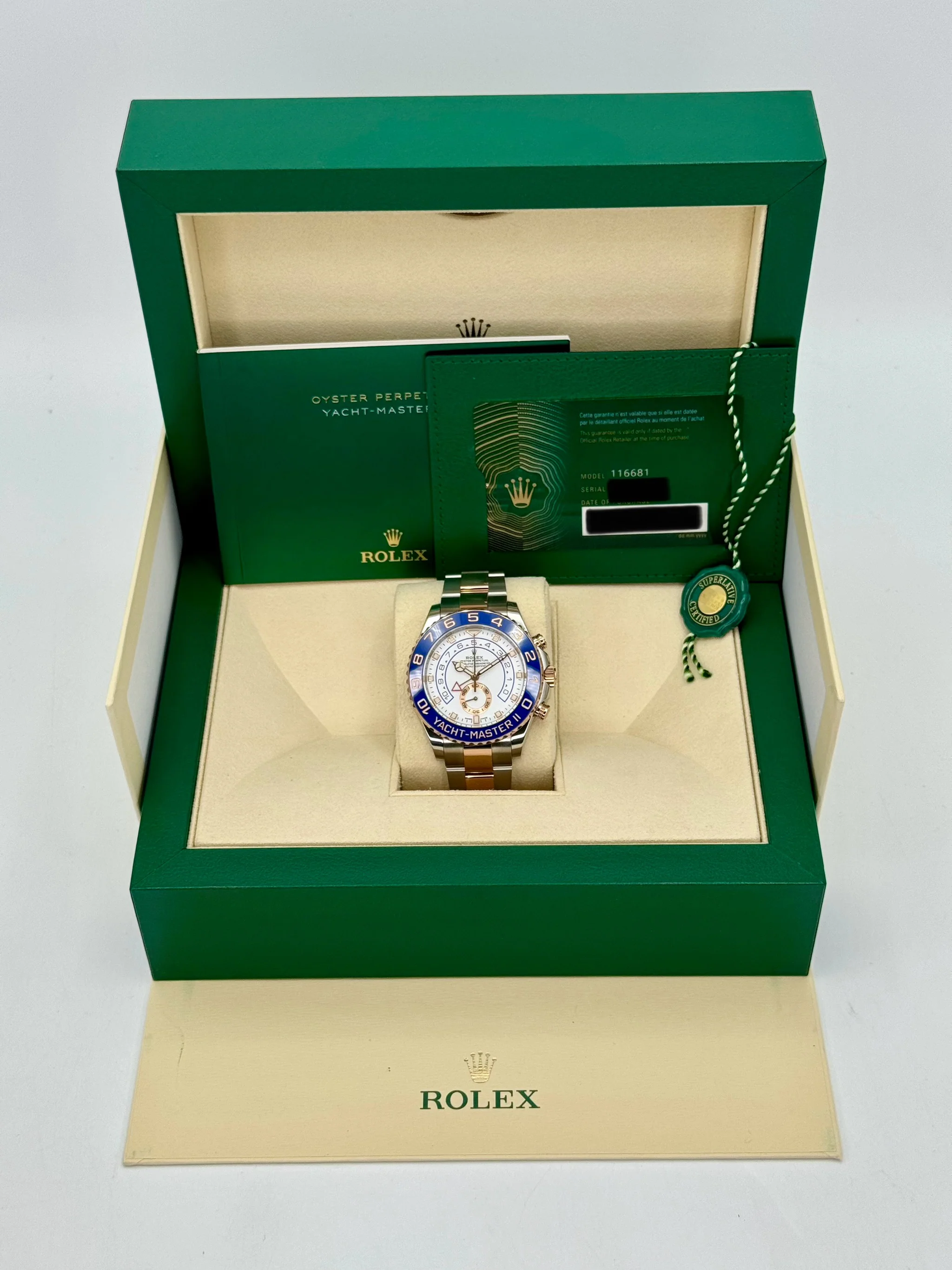 2021 Rolex Yacht-Master II 44mm 116681 Two-Tone White Dial - Image 11