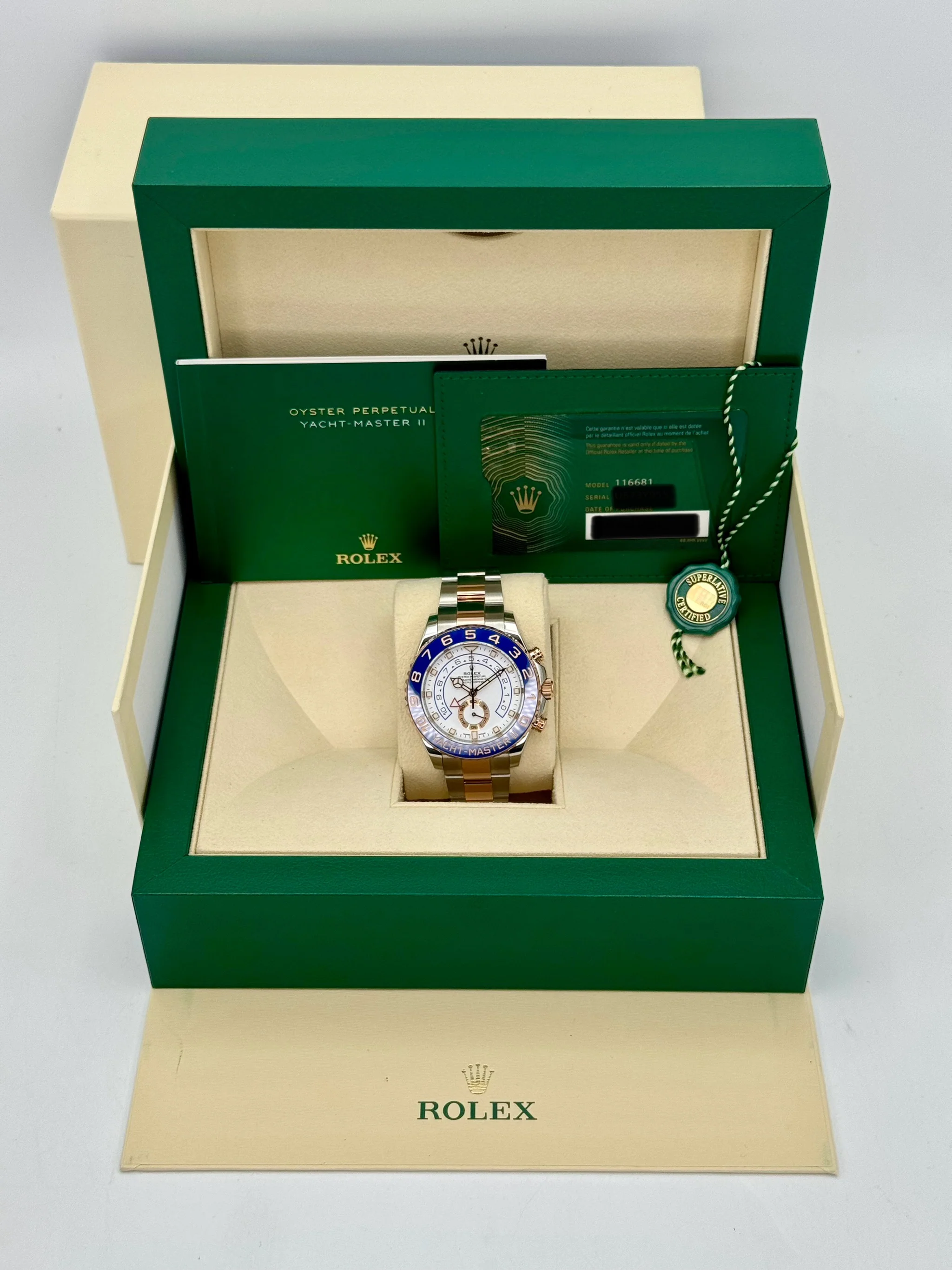 2021 Rolex Yacht-Master II 44mm 116681 Two-Tone White Dial - Image 12