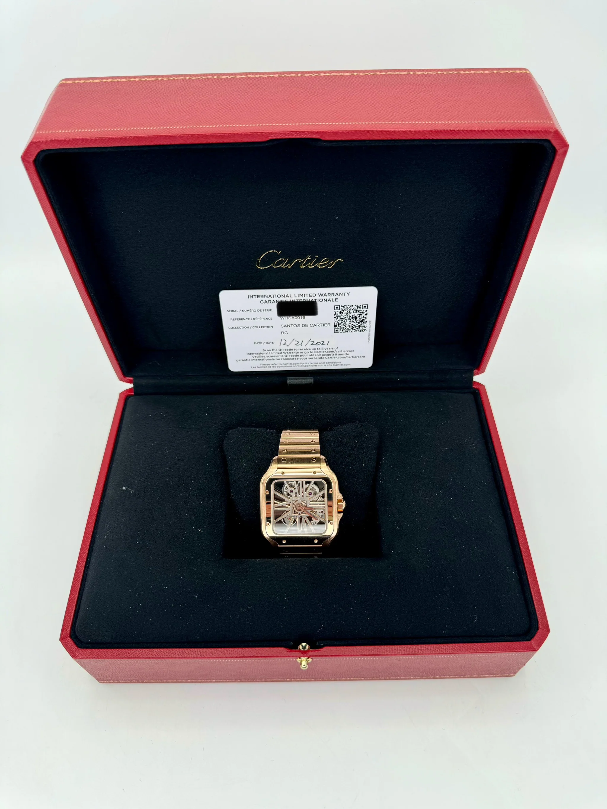 2021 Santos De Cartier 39.8mm WHSA0016 Rose Gold Skeleton Dial - Image 13