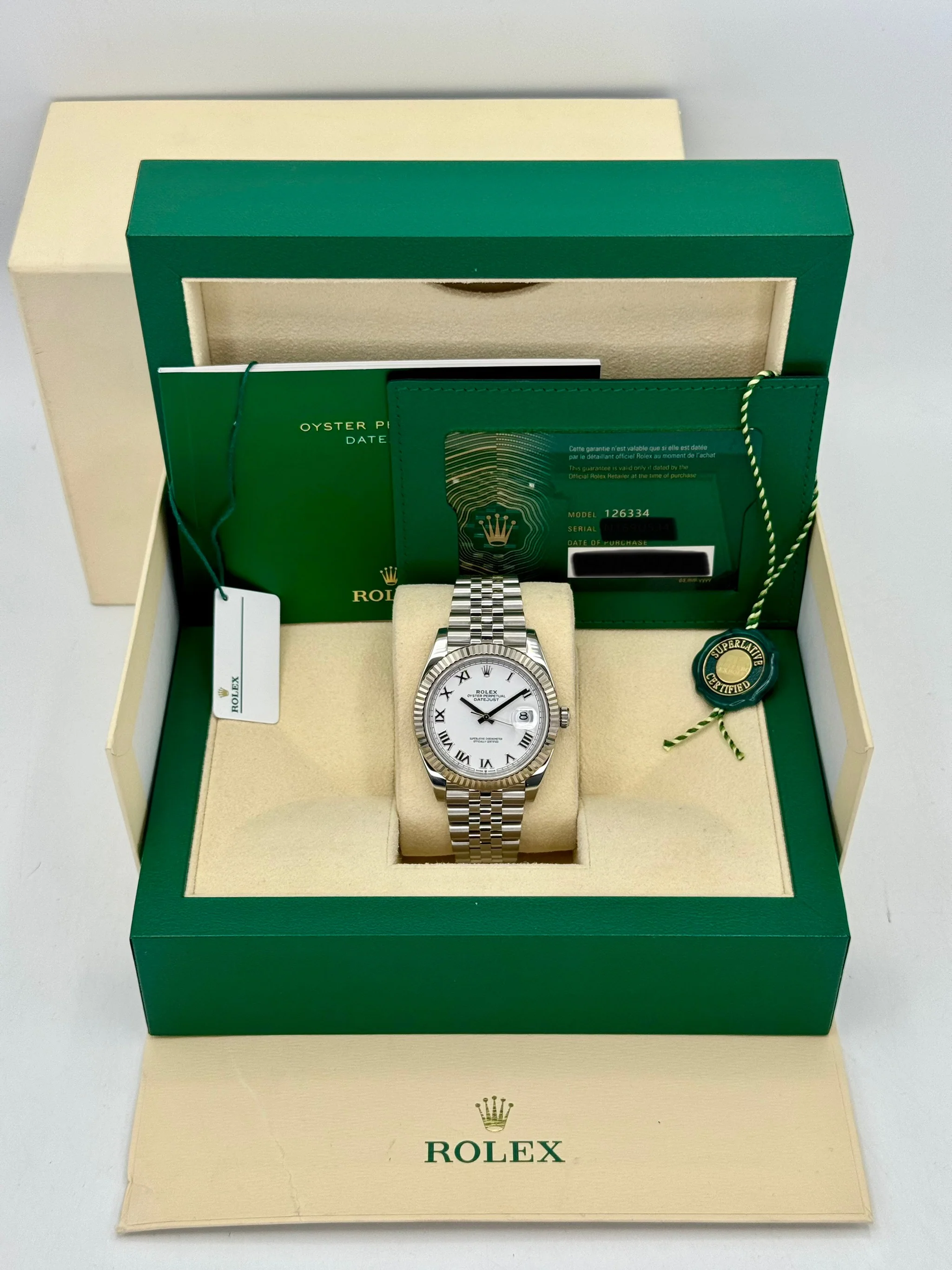 2021 Rolex Datejust 41mm 126334 Stainless Steel Jubilee White Dial - Image 12
