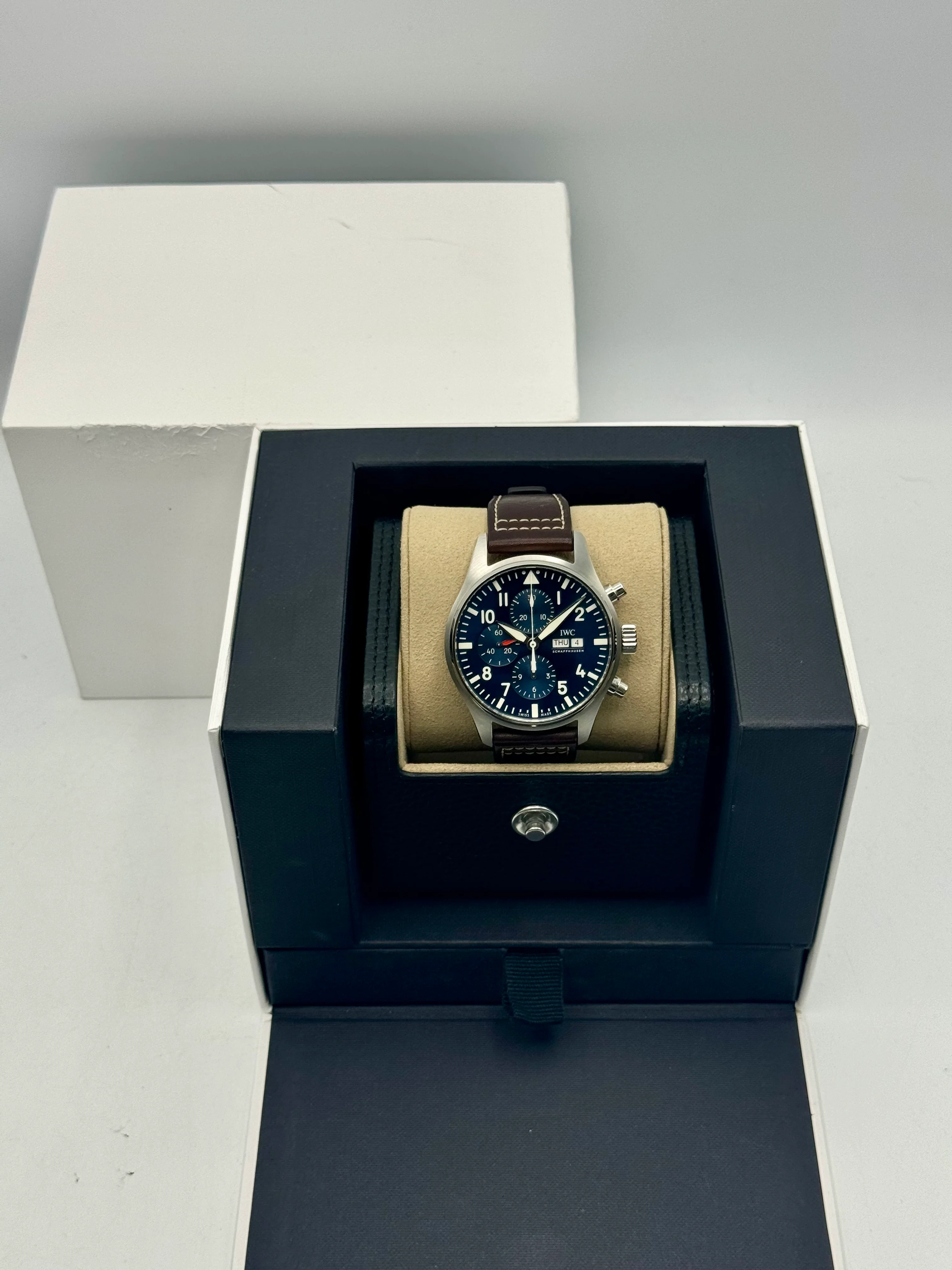 2022 IWC Pilot's Chronograph 43mm IW377714 Stainless Steel Blue Dial - Image 11