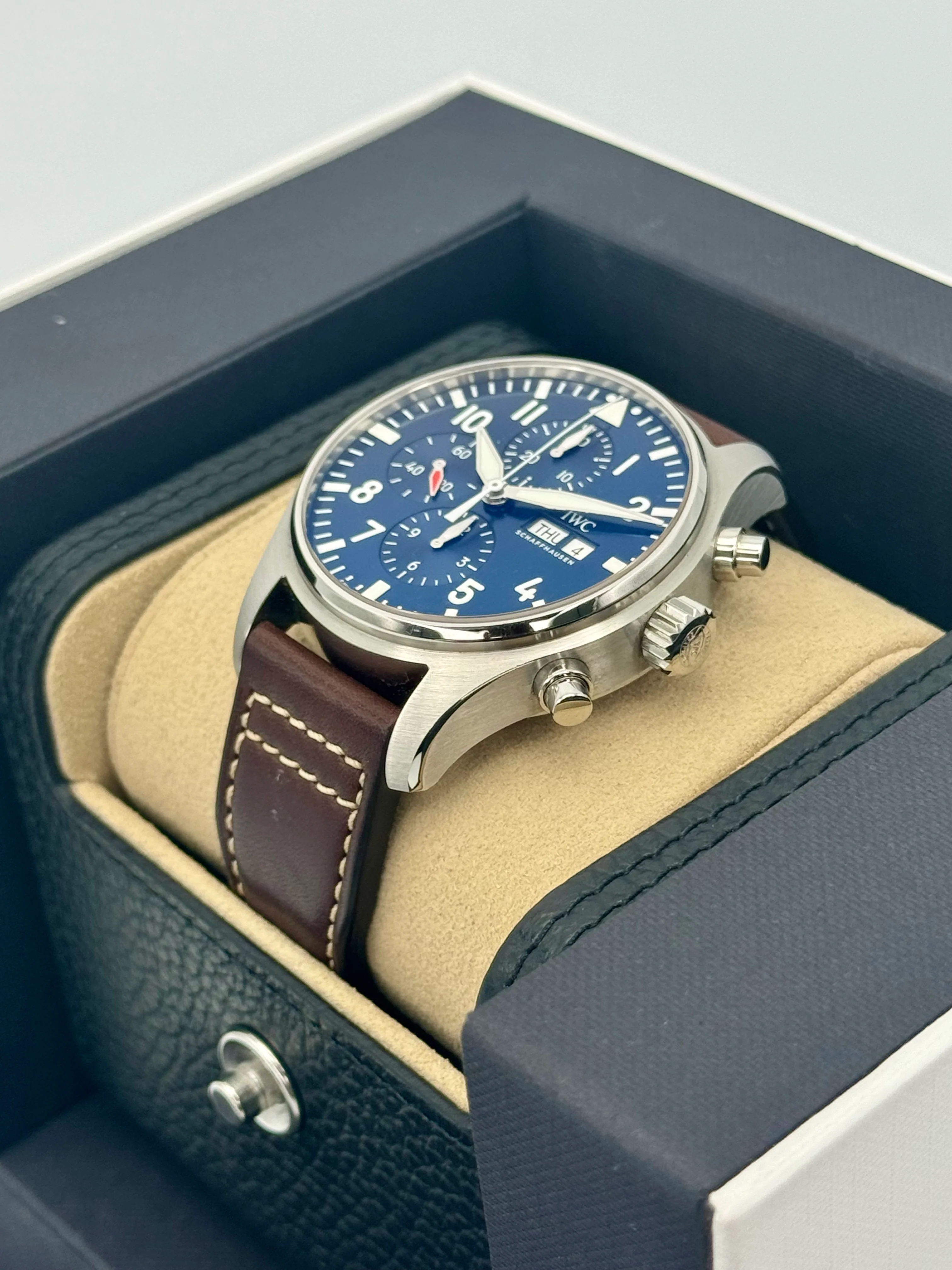 2022 IWC Pilot's Chronograph 43mm IW377714 Stainless Steel Blue Dial - Image 5