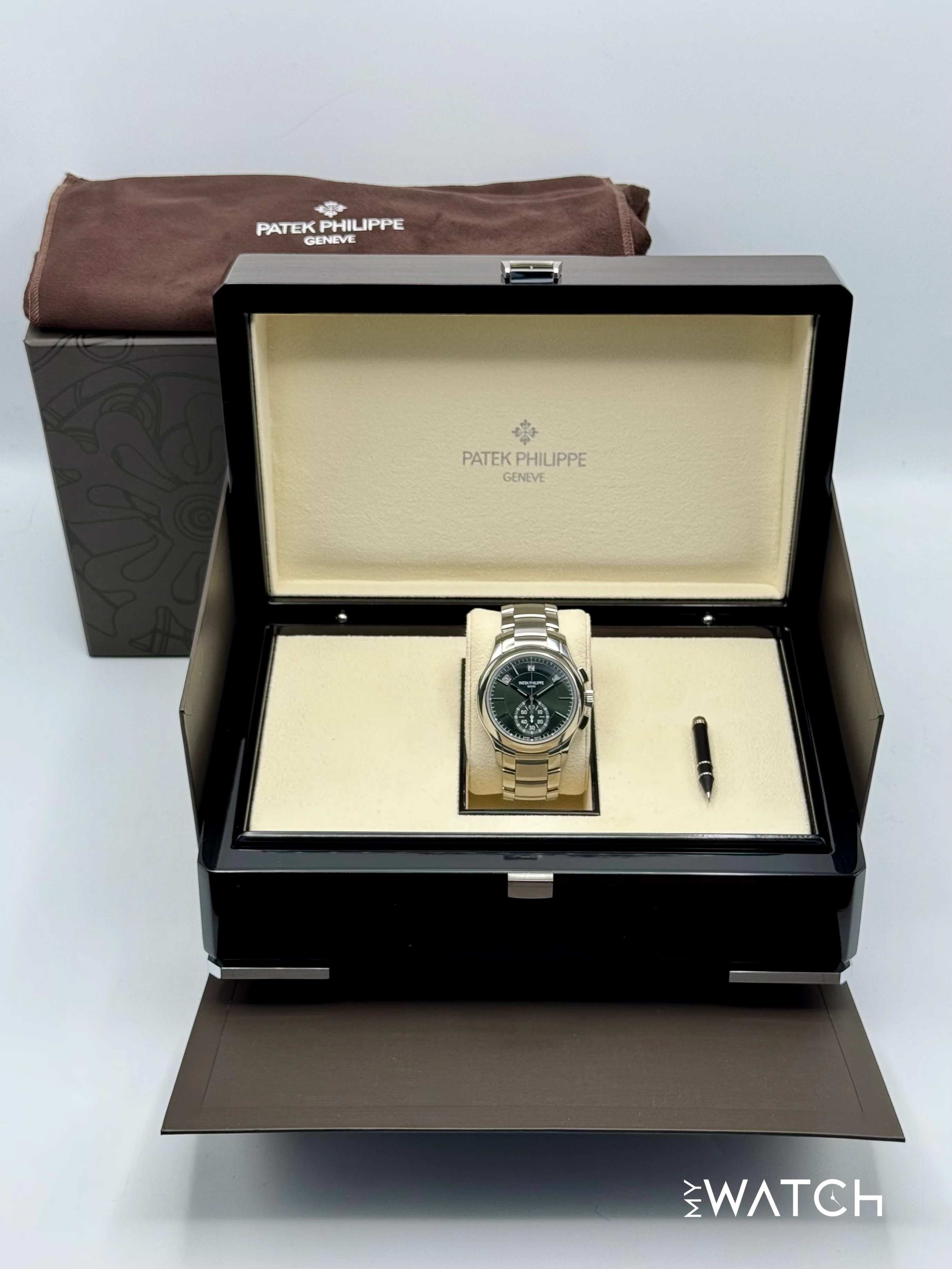 2022 Patek Philippe Flyback Chronograph Annual Calendar 5905/1A Olive Green Dial - Image 11